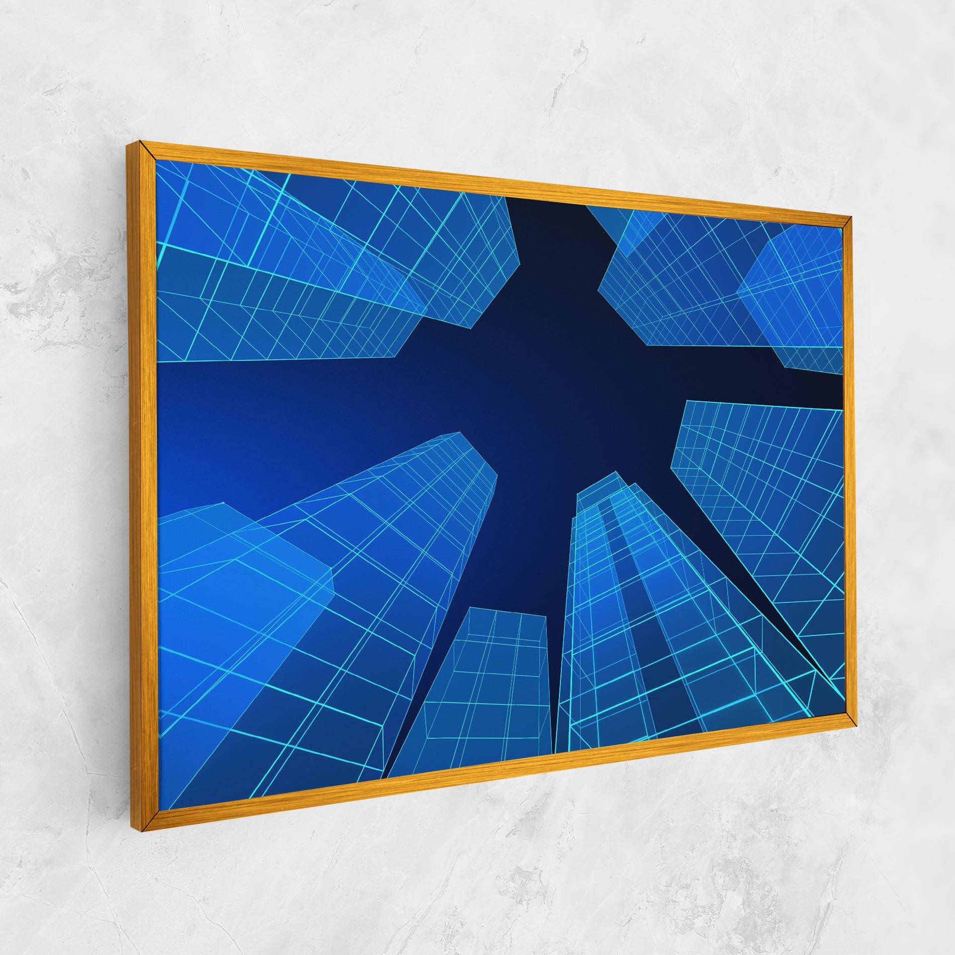 Tablou Canvas Blue Buildings mockup 1