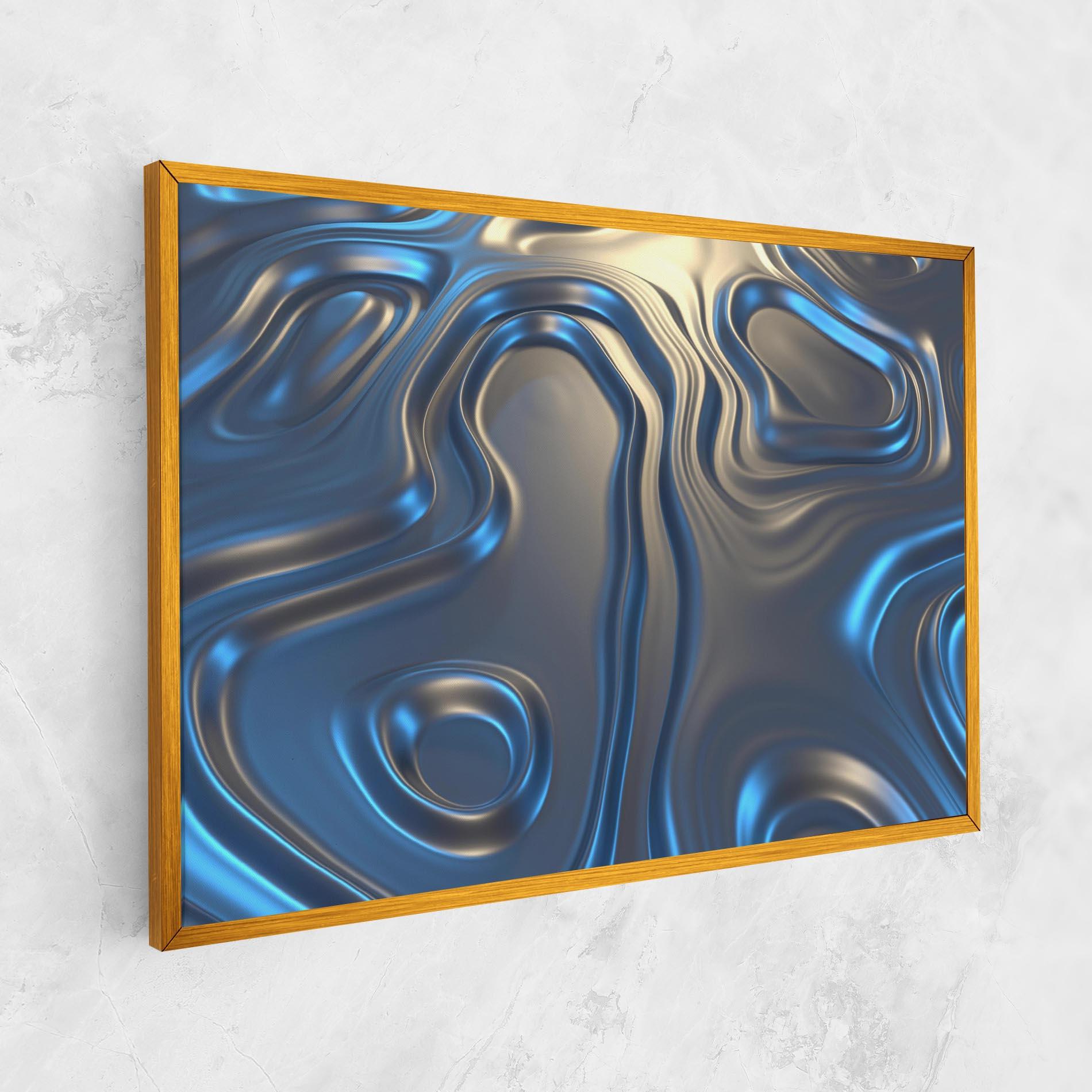 Tablou Canvas Blue Silver Liquid mockup 1