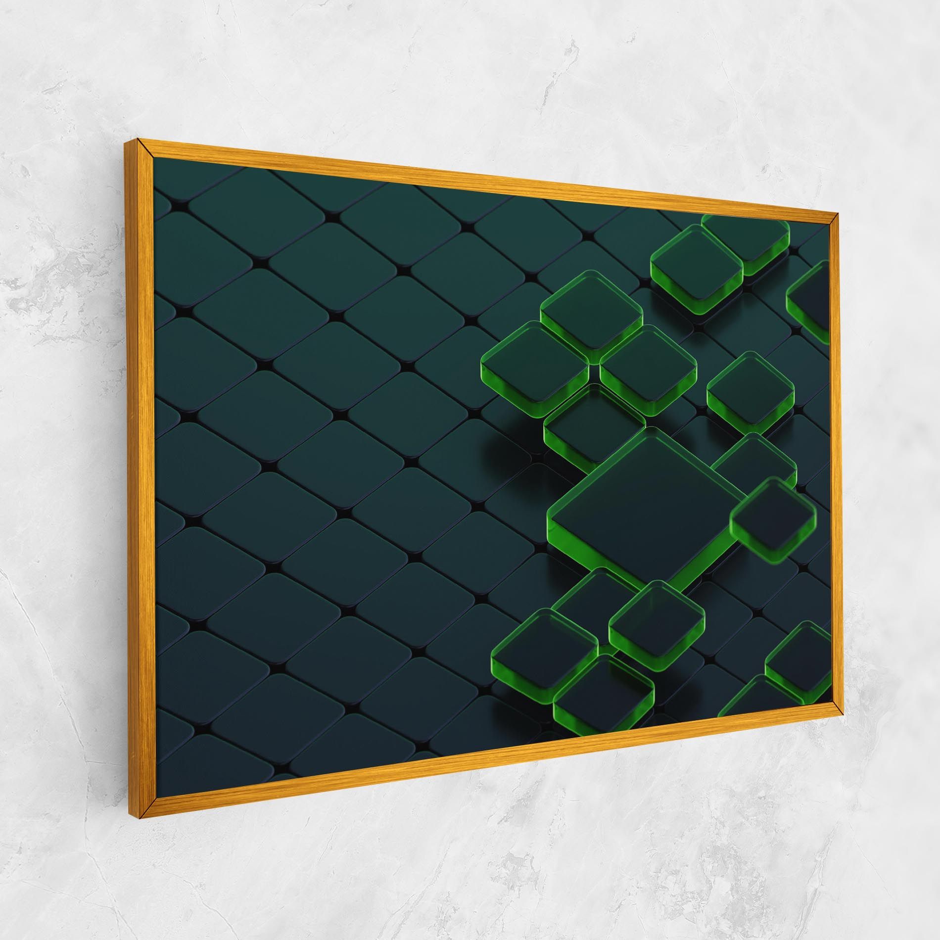 Green Square Floating mockup 1