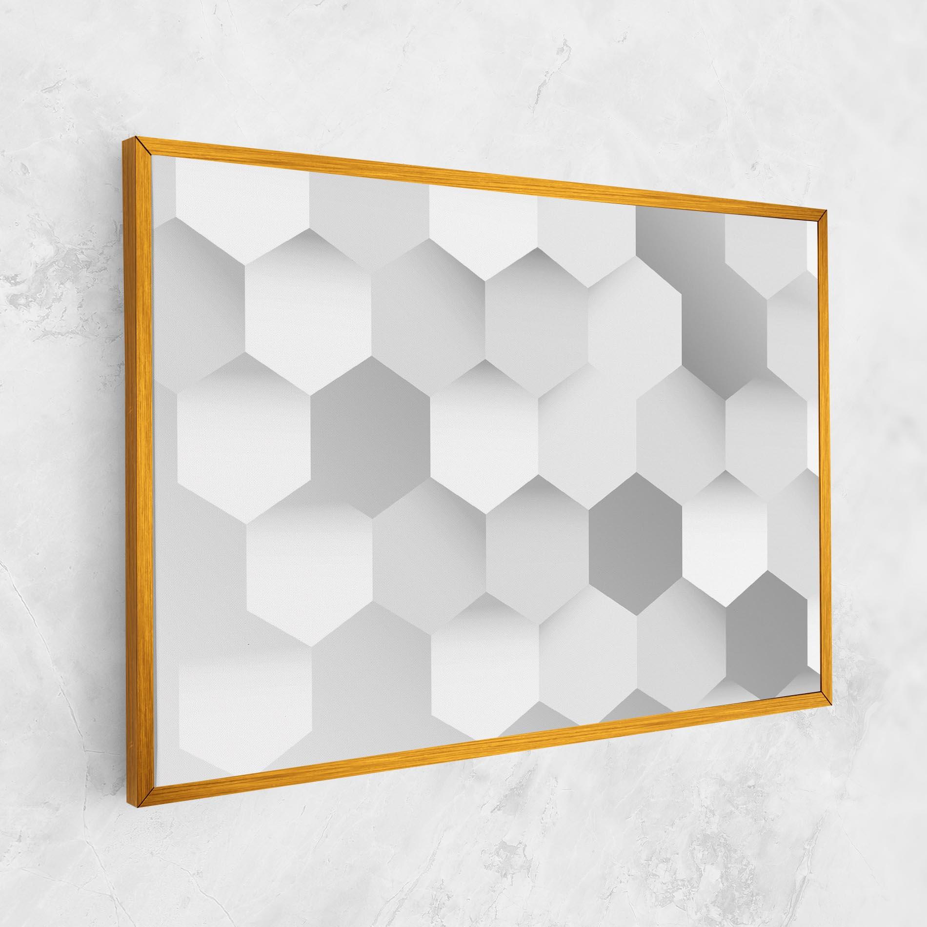 Tablou Canvas Grey White Triangle mockup 1