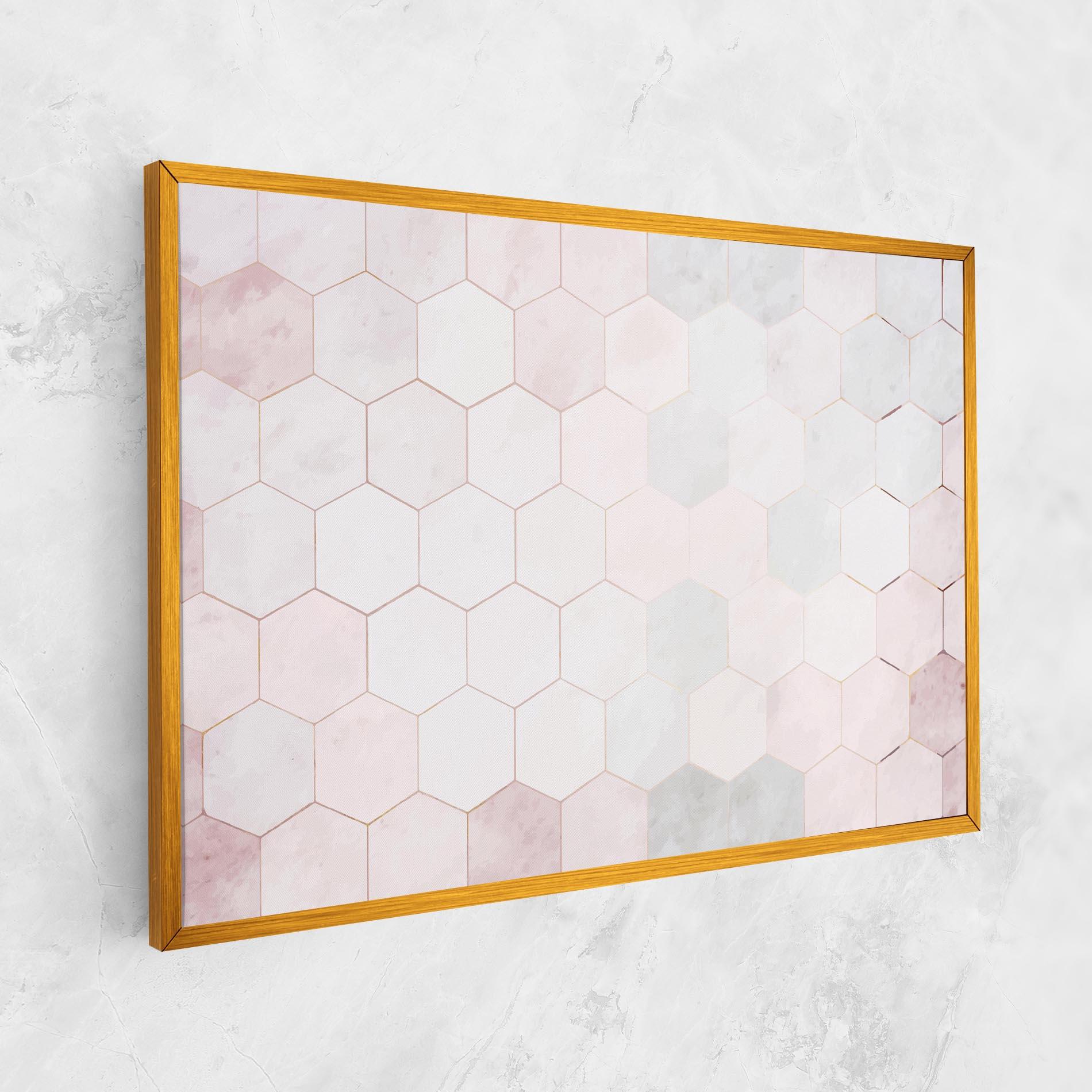Tablou Canvas Hexagon Pink mockup 1