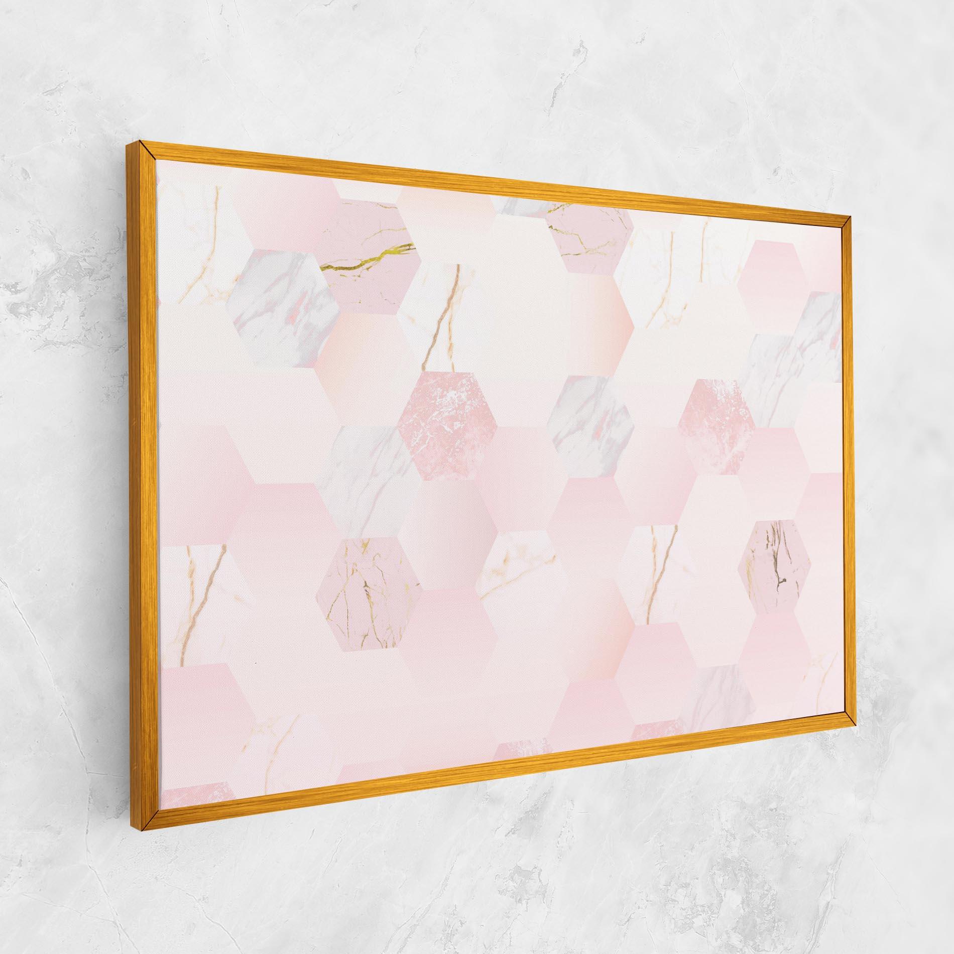 Tablou Canvas Pink Hexanon mockup 1