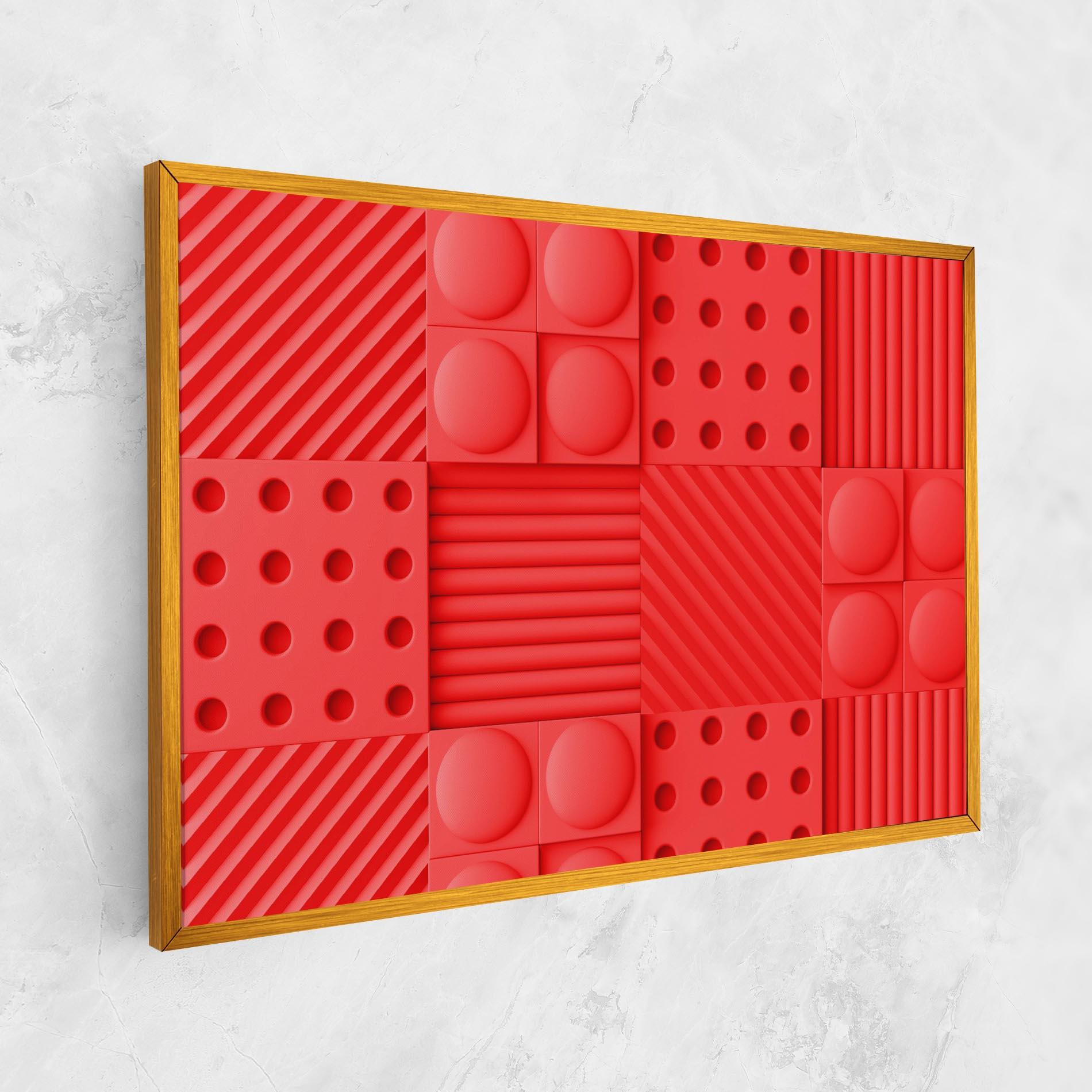 Tablou Canvas Red Square Circle mockup 1