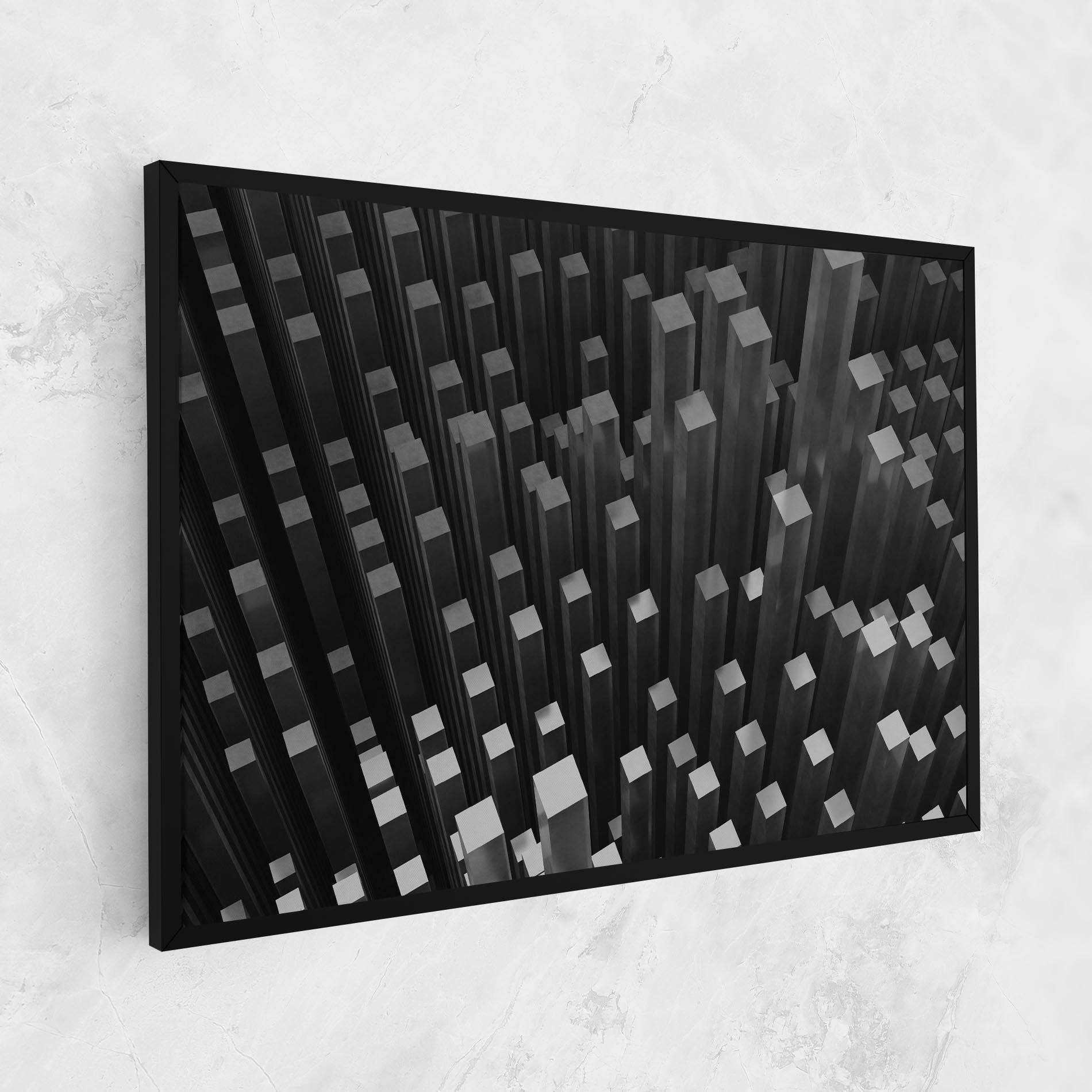 Tablou Canvas Black Block Pattern mockup 1