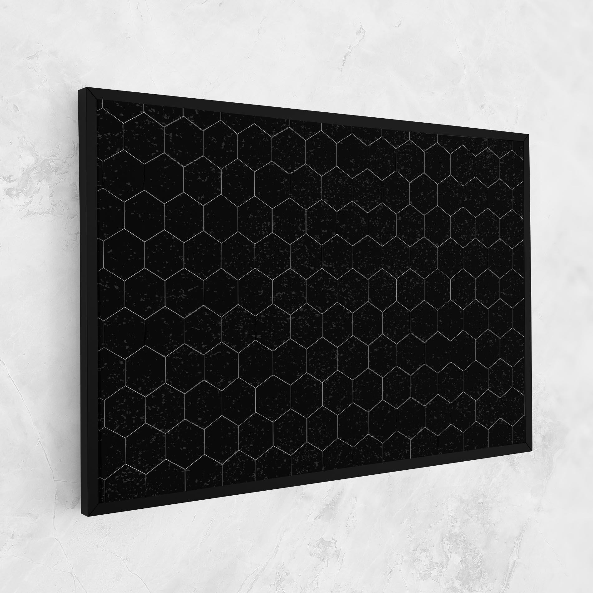 Tablou Canvas Black Hexagon mockup 1