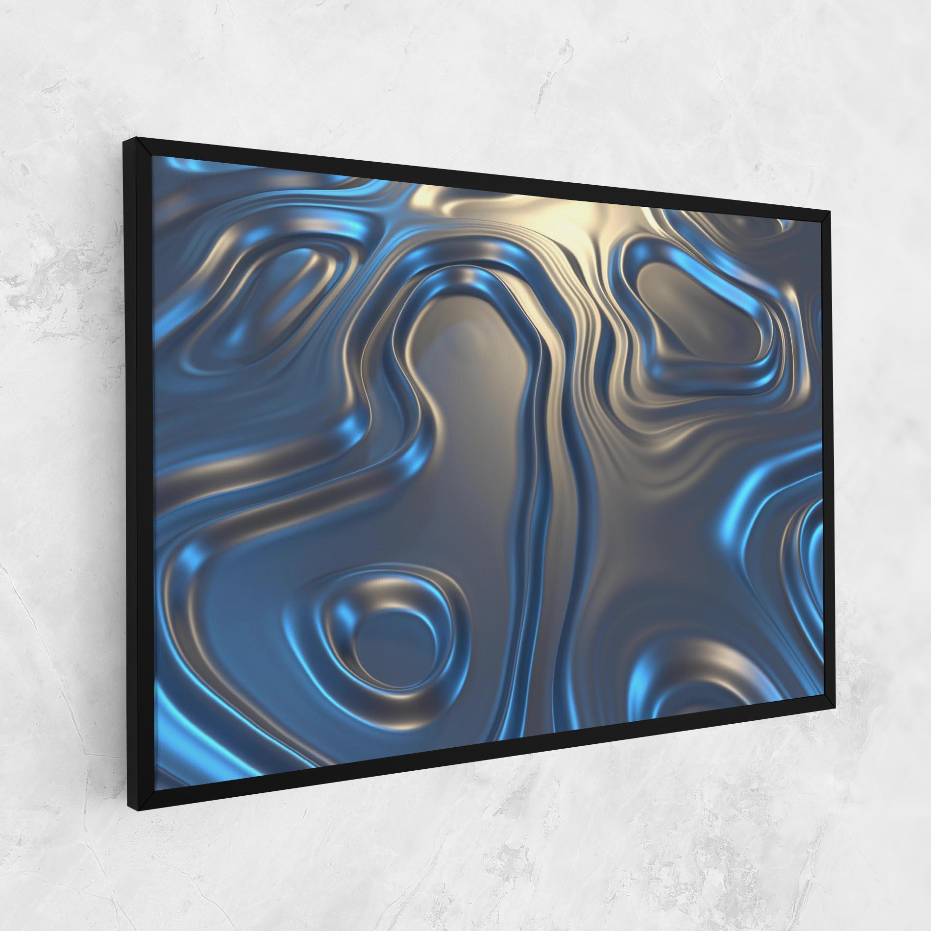 Tablou Canvas Blue Silver Liquid mockup 1
