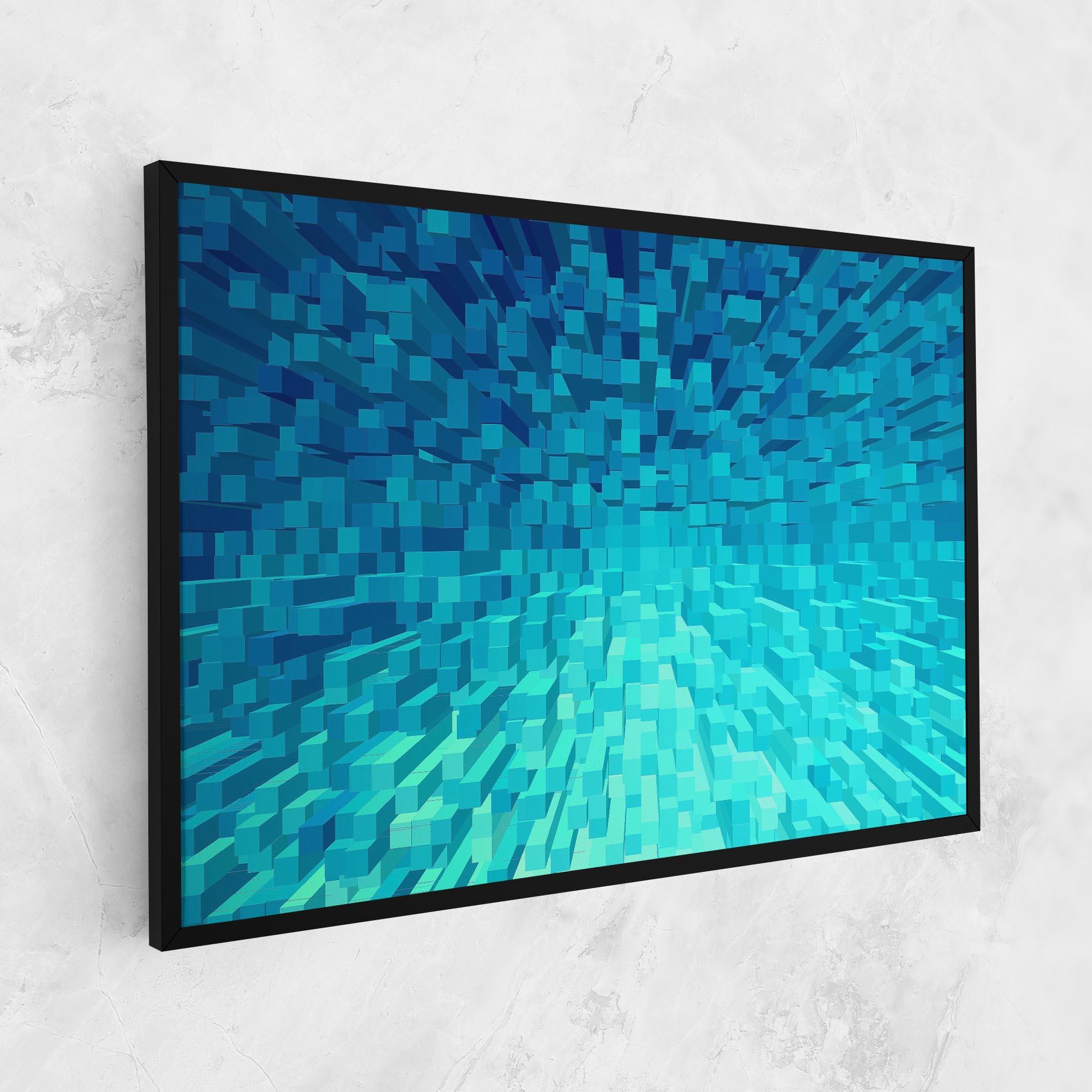 Tablou Canvas Blue Square Mix mockup 1