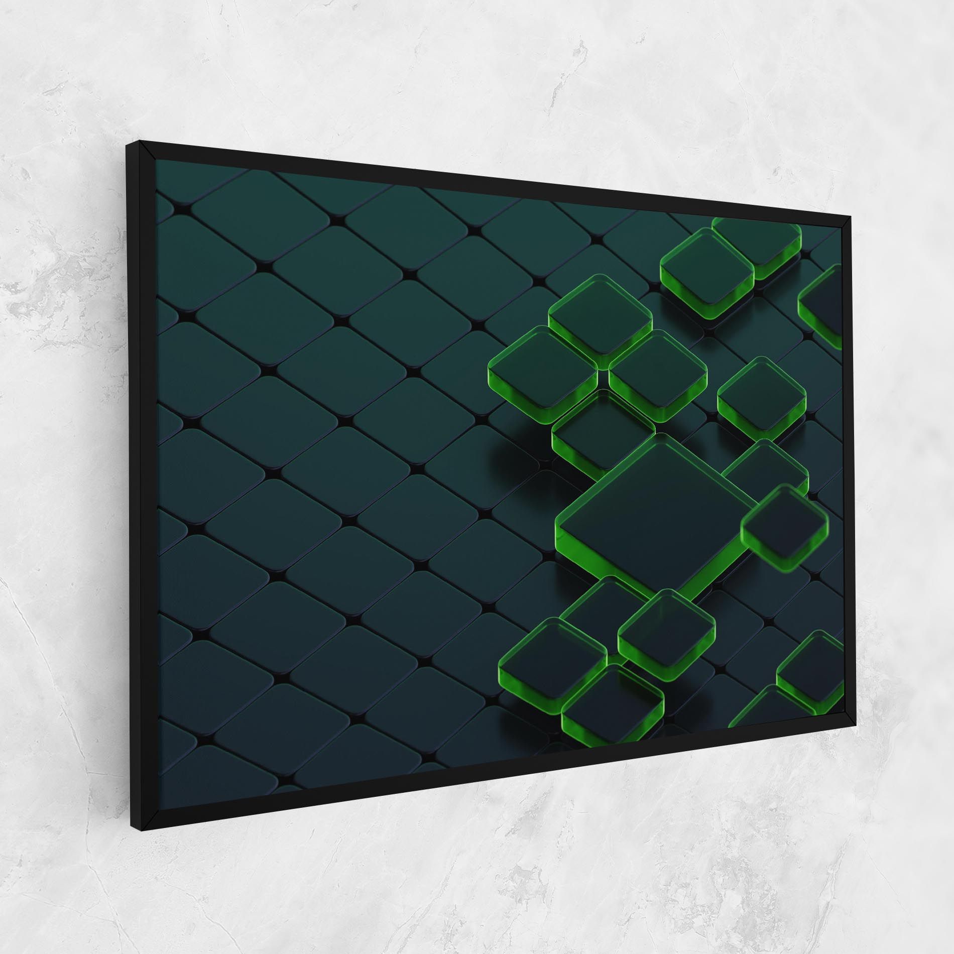 Green Square Floating mockup 1