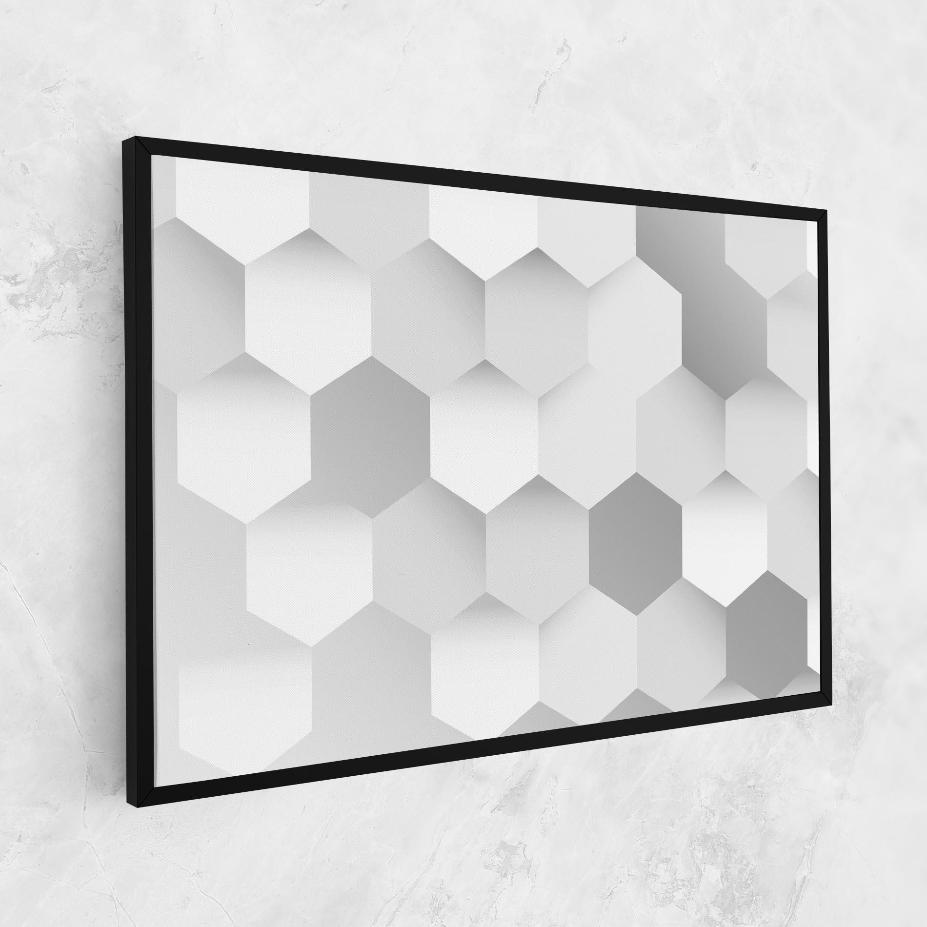 Tablou Canvas Grey White Triangle mockup 1