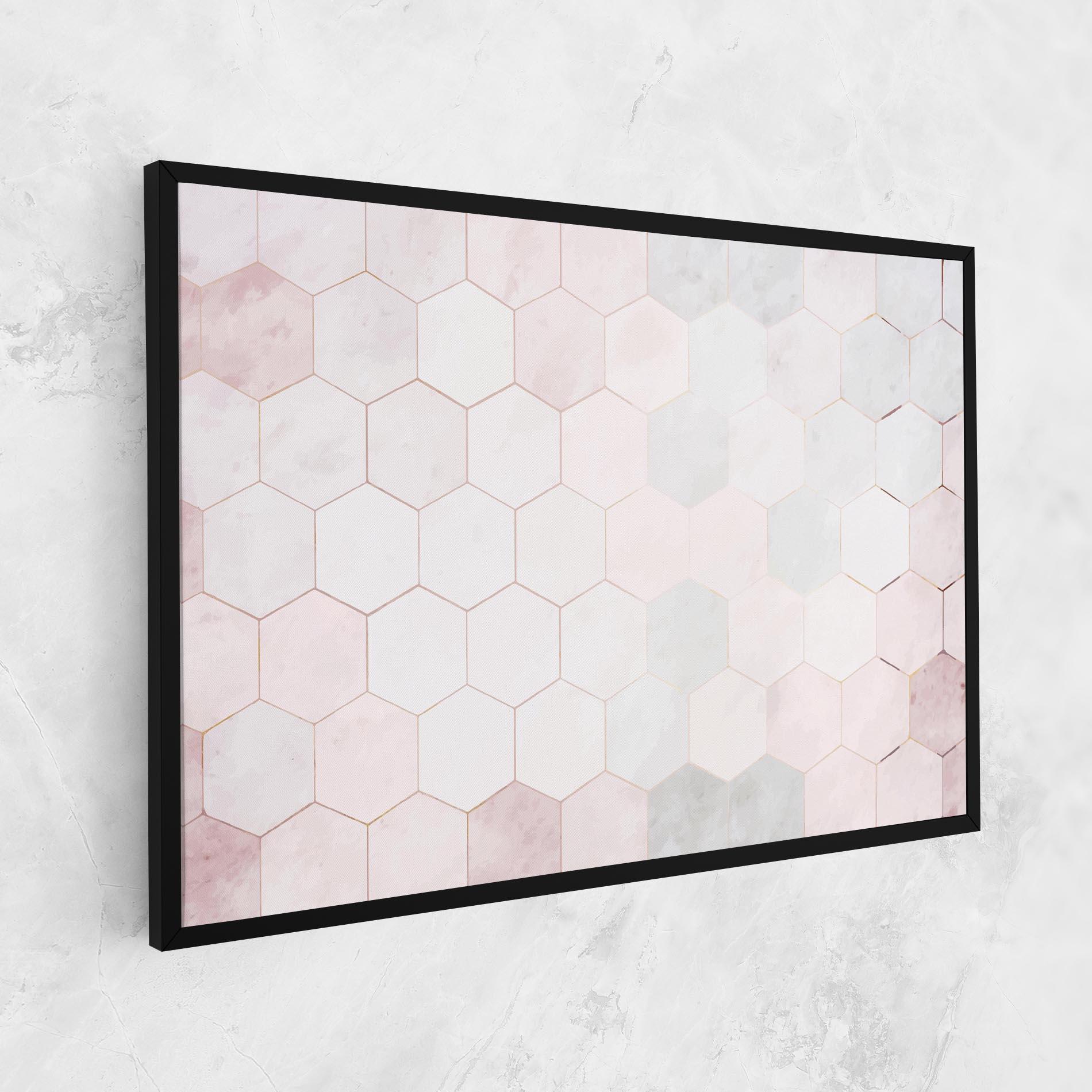 Tablou Canvas Hexagon Pink mockup 1