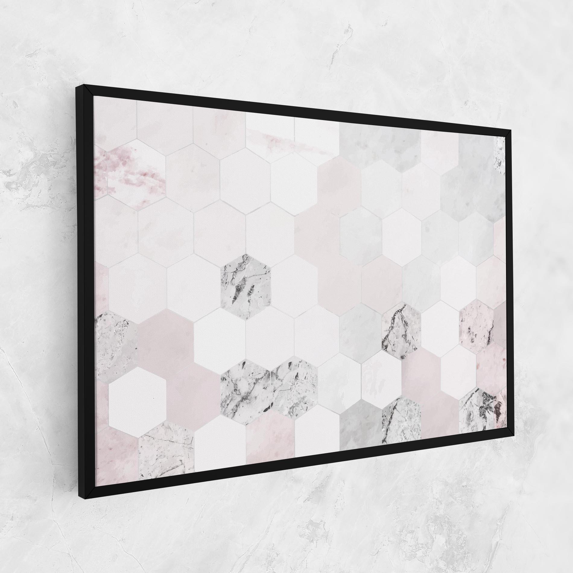 Tablou Canvas Pink Hexa Pattern mockup 1
