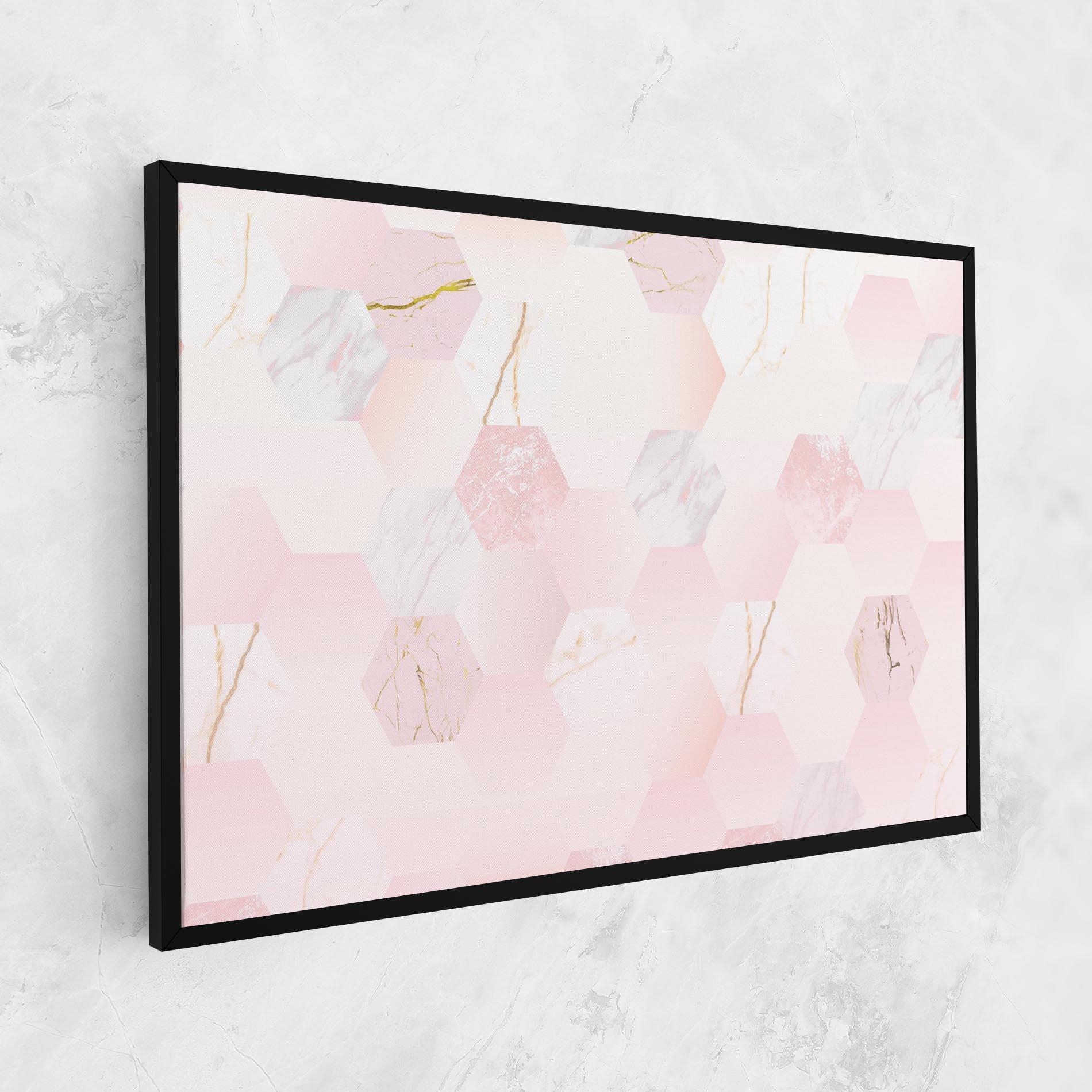 Tablou Canvas Pink Hexanon mockup 1