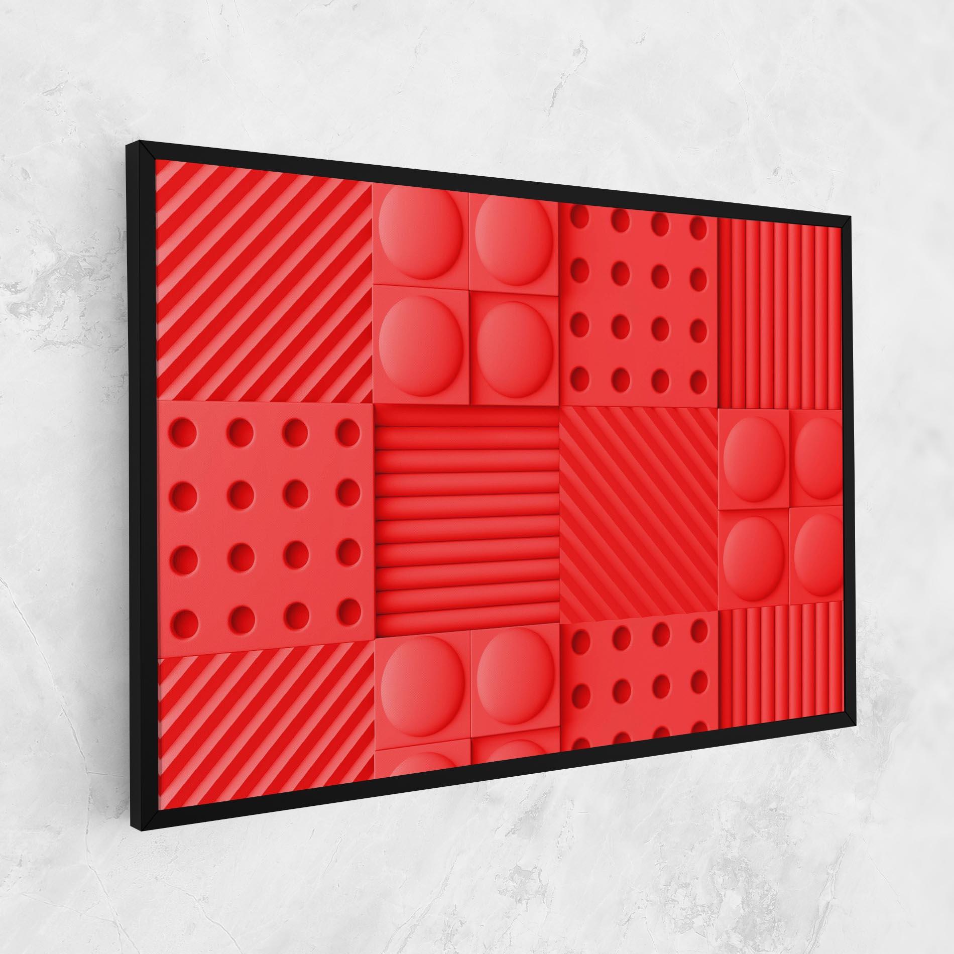 Tablou Canvas Red Square Circle mockup 1