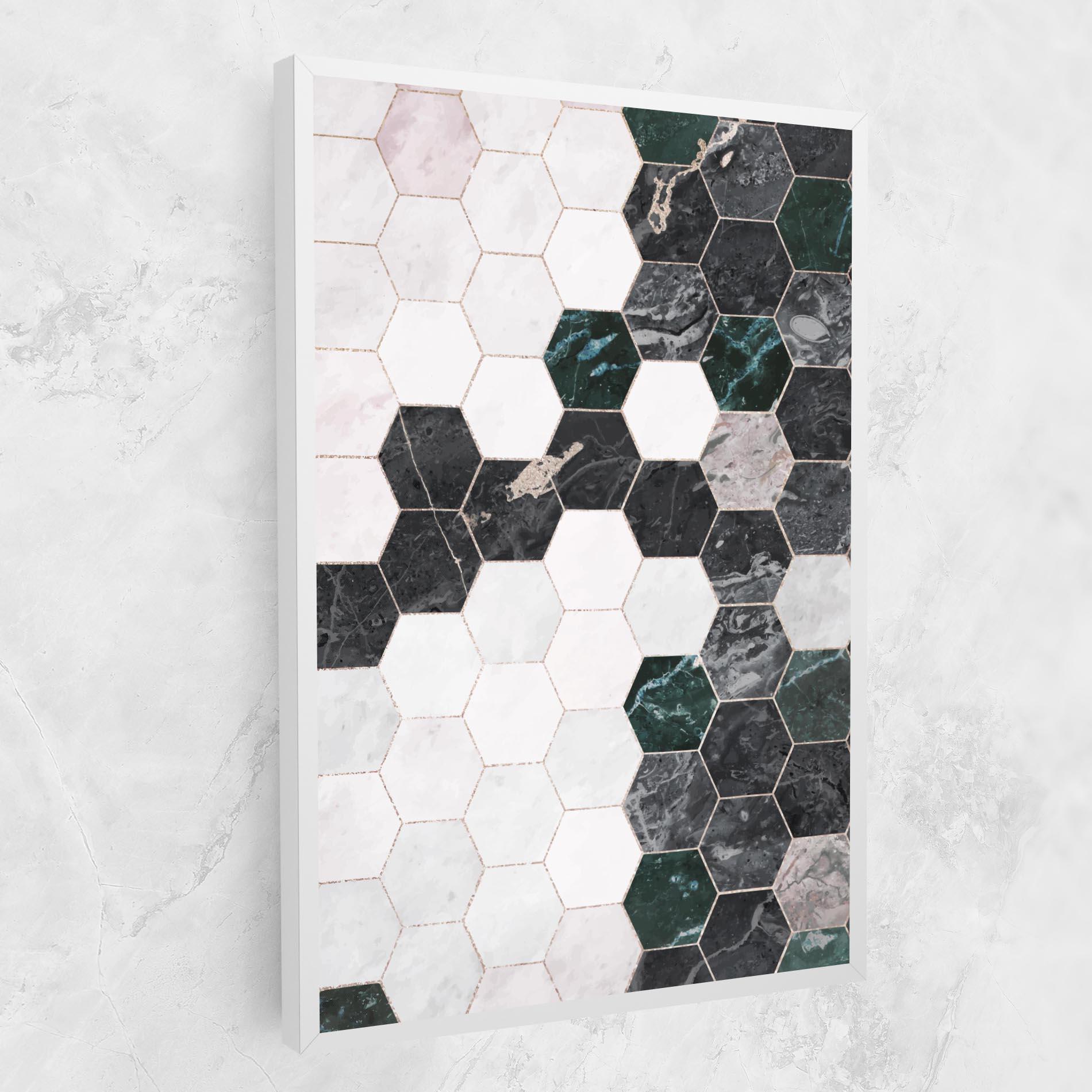 Tablou Canvas Green Hexagon mockup 1