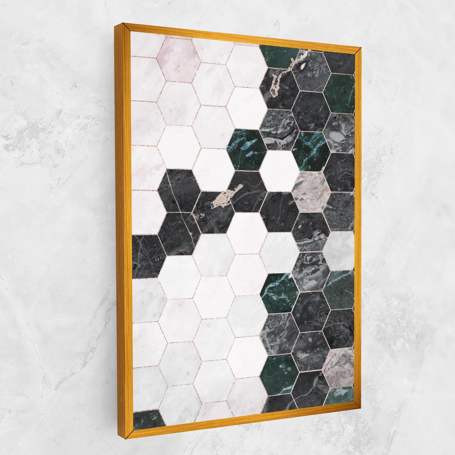 Tablou Canvas Green Hexagon mockup 1