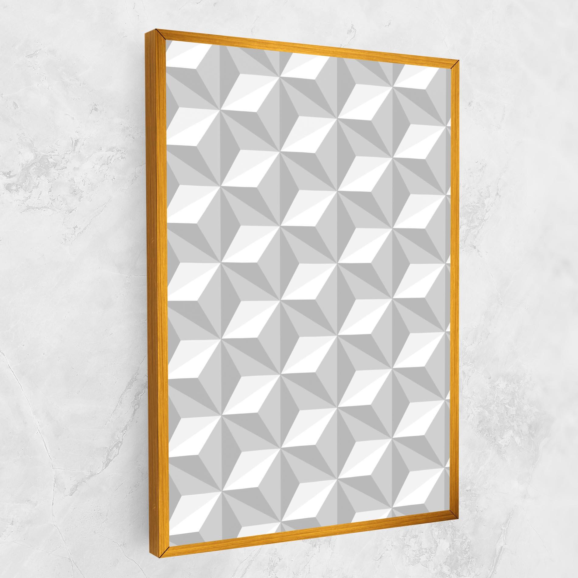 Tablou Canvas White Triangle Pattern mockup 1