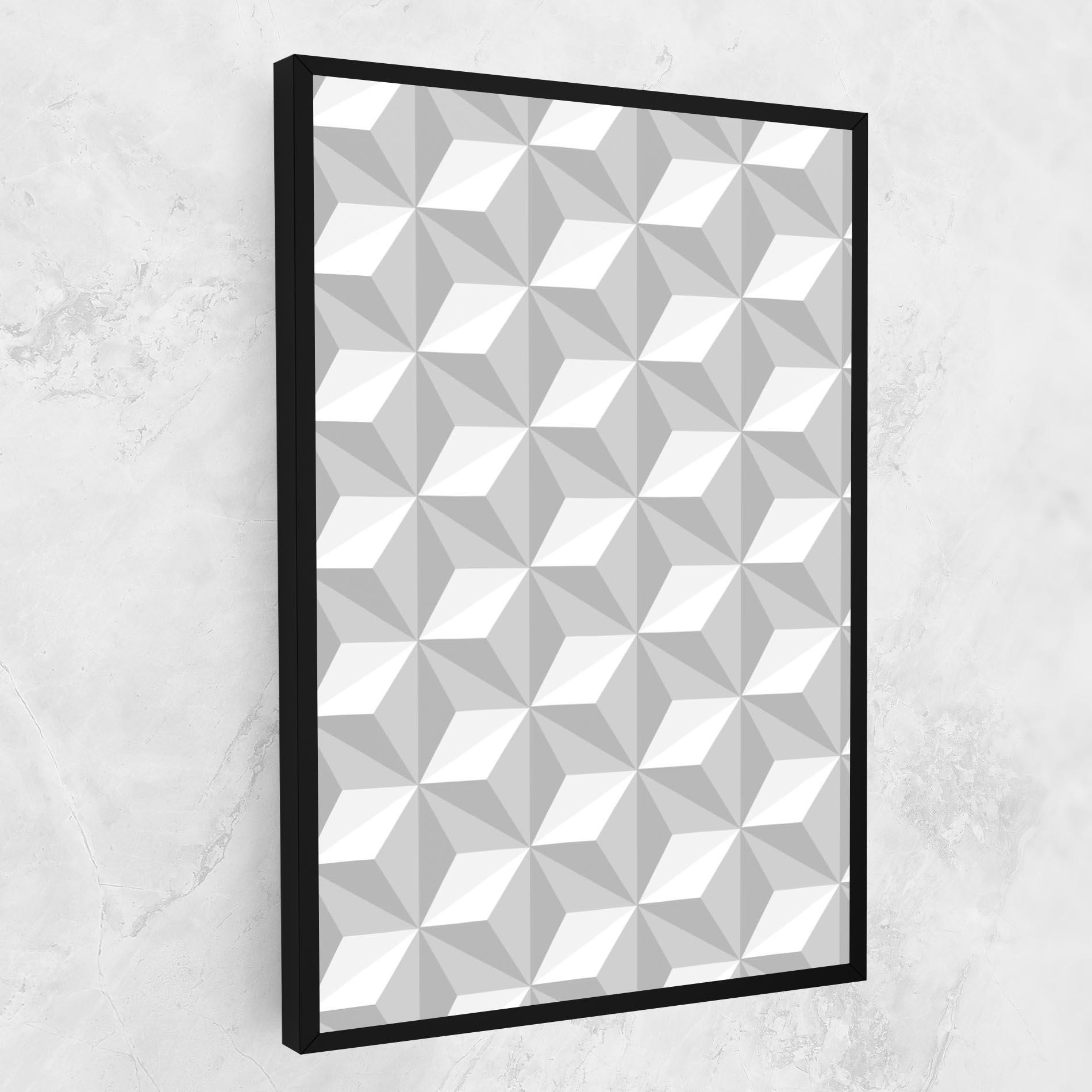 Tablou Canvas White Triangle Pattern mockup 1