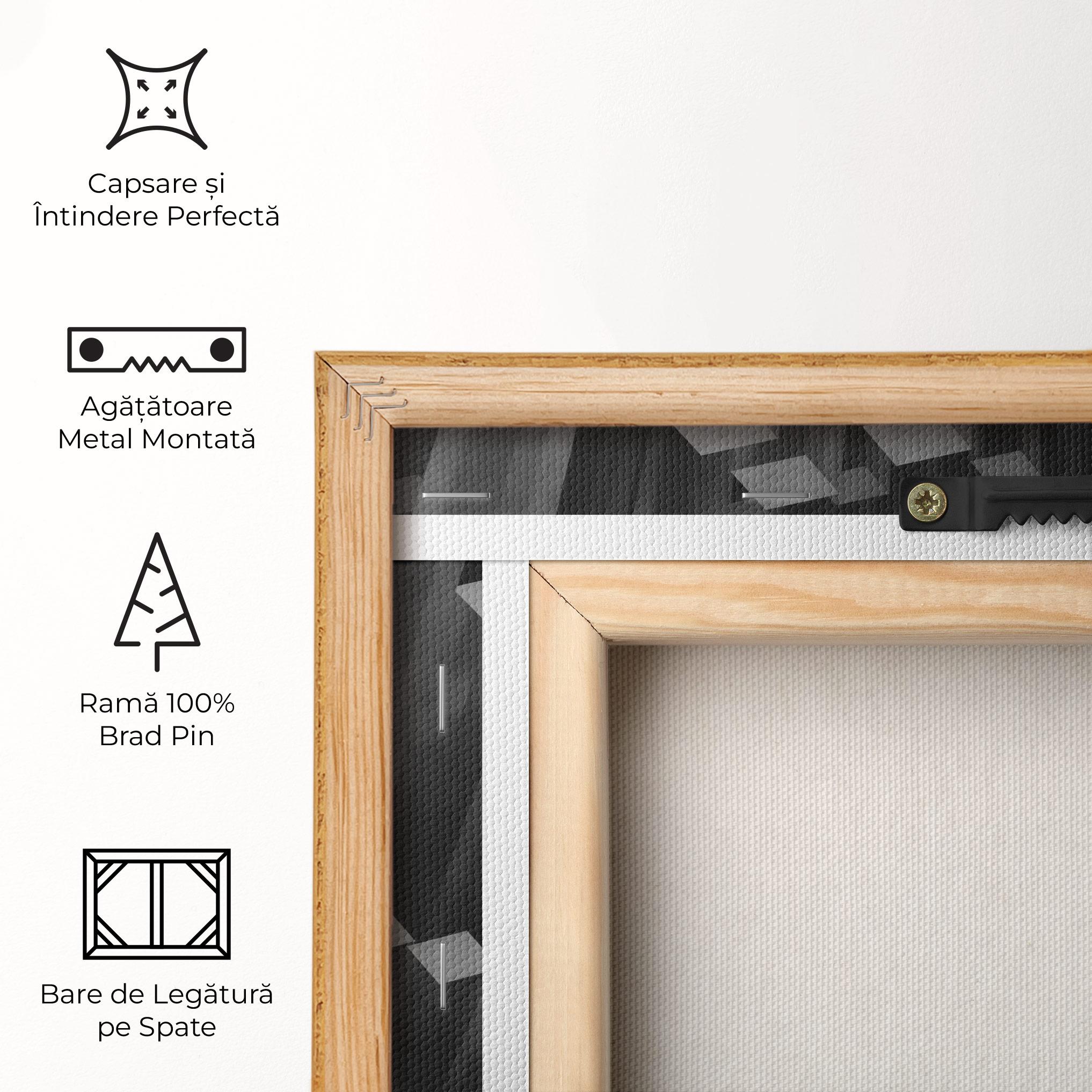 Tablou Canvas Black Block Pattern mockup 5