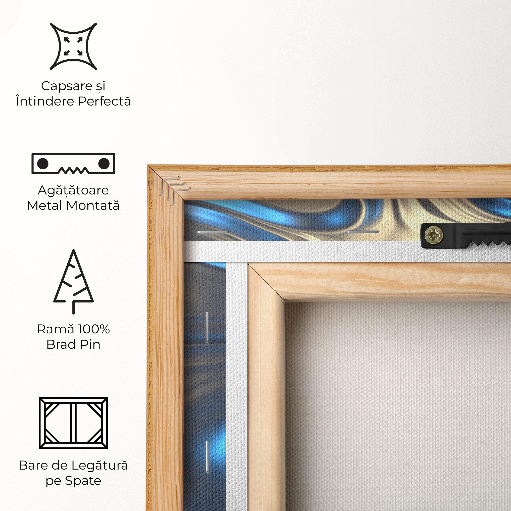 Tablou Canvas Blue Silver Liquid mockup 5