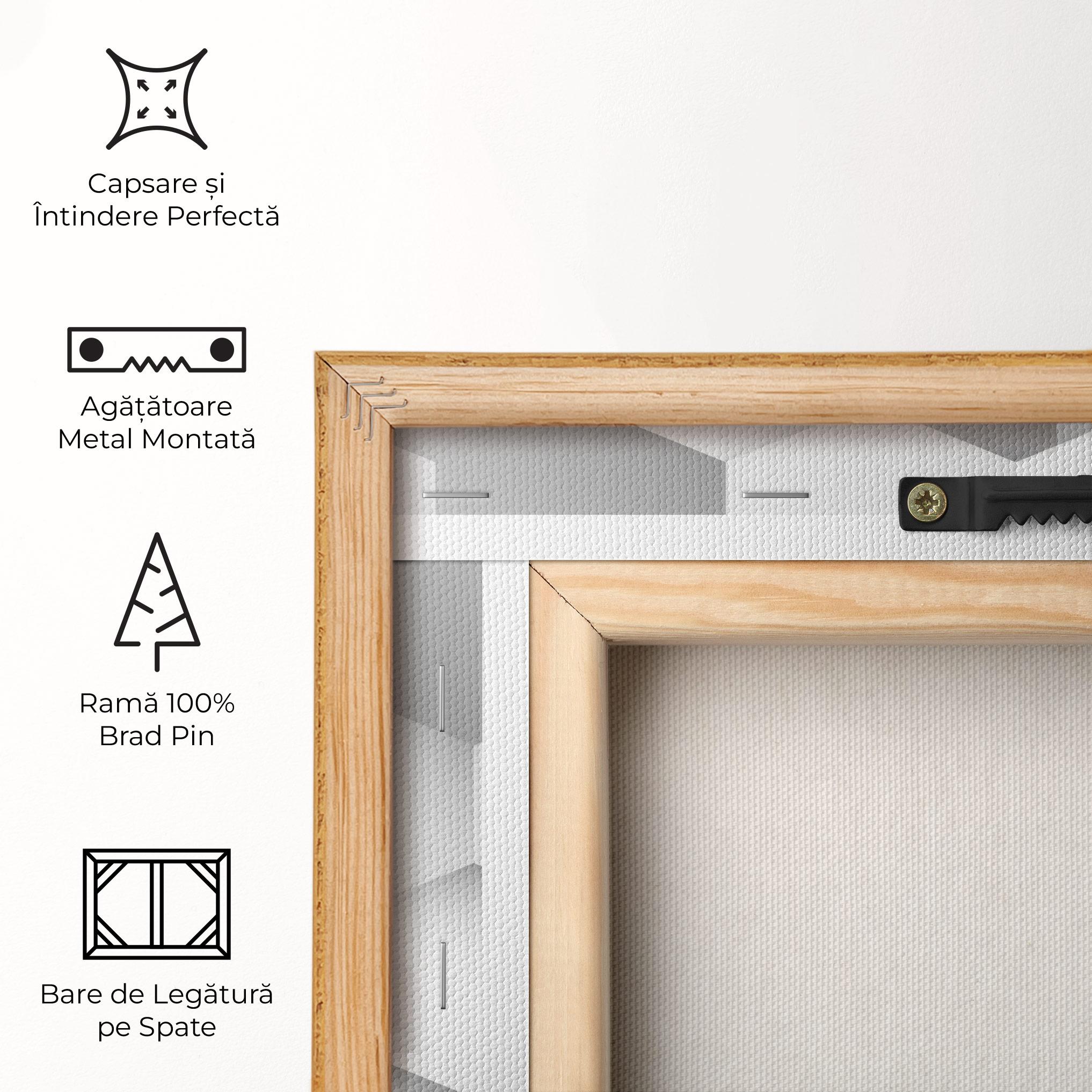 Tablou Canvas Grey White Triangle mockup 5