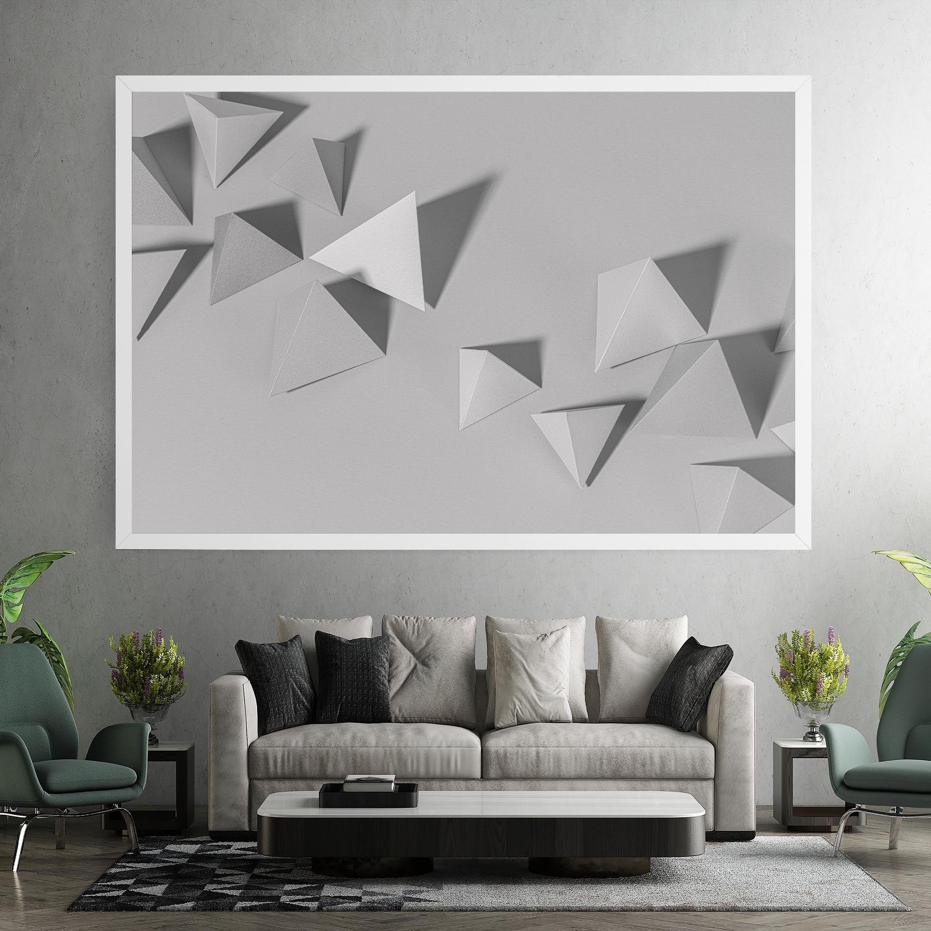 3d White Triangle mockup 7