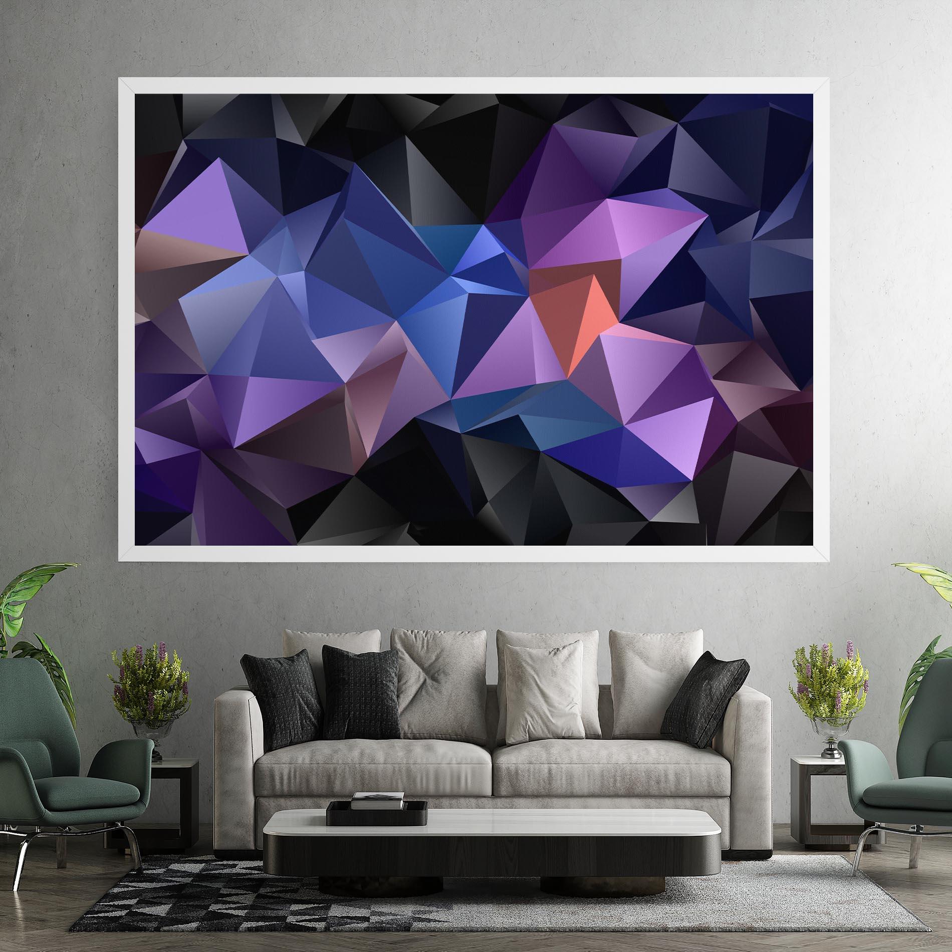 Tablou Canvas Black Purple Triangle mockup 7