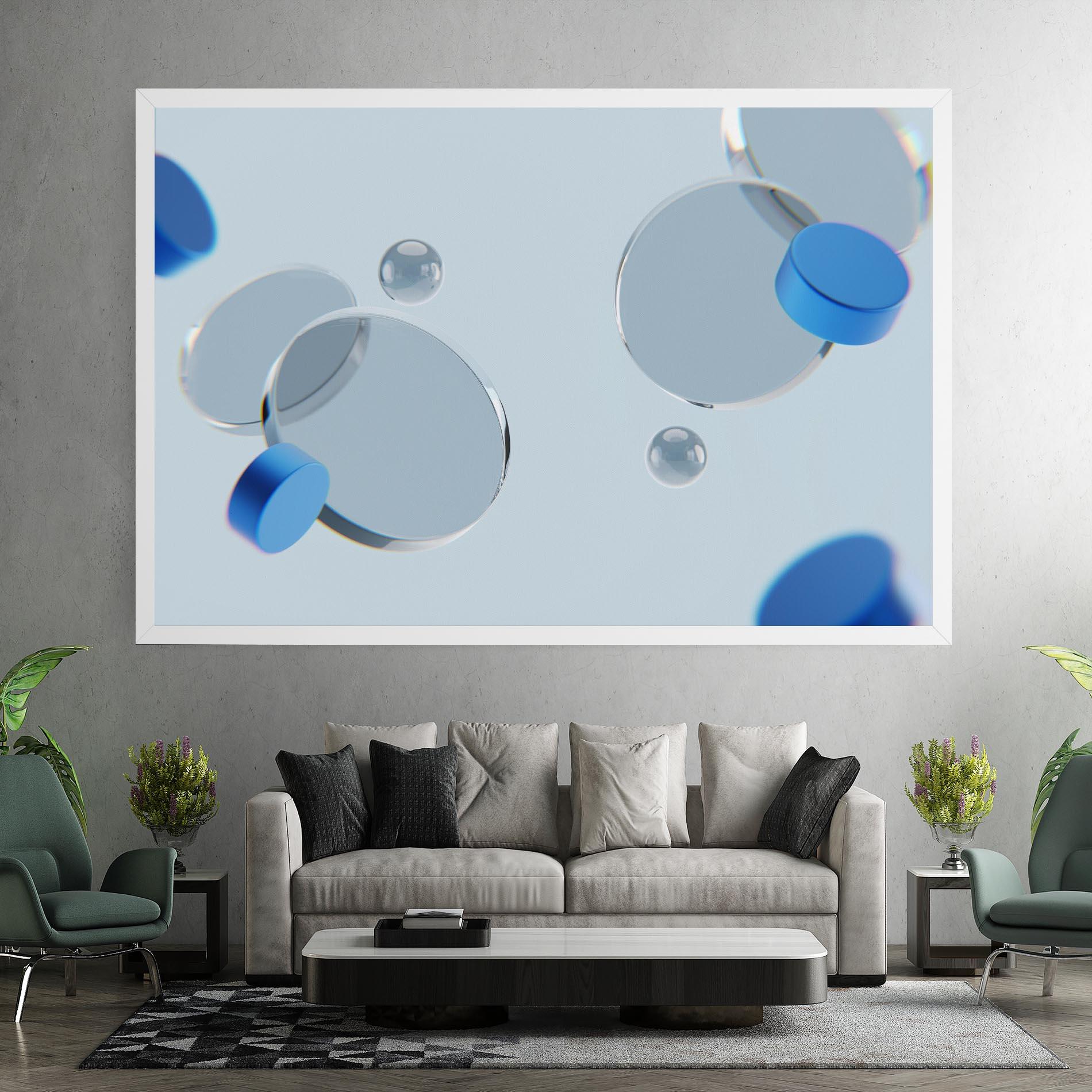 Tablou Canvas Blue Circle Floating mockup 7