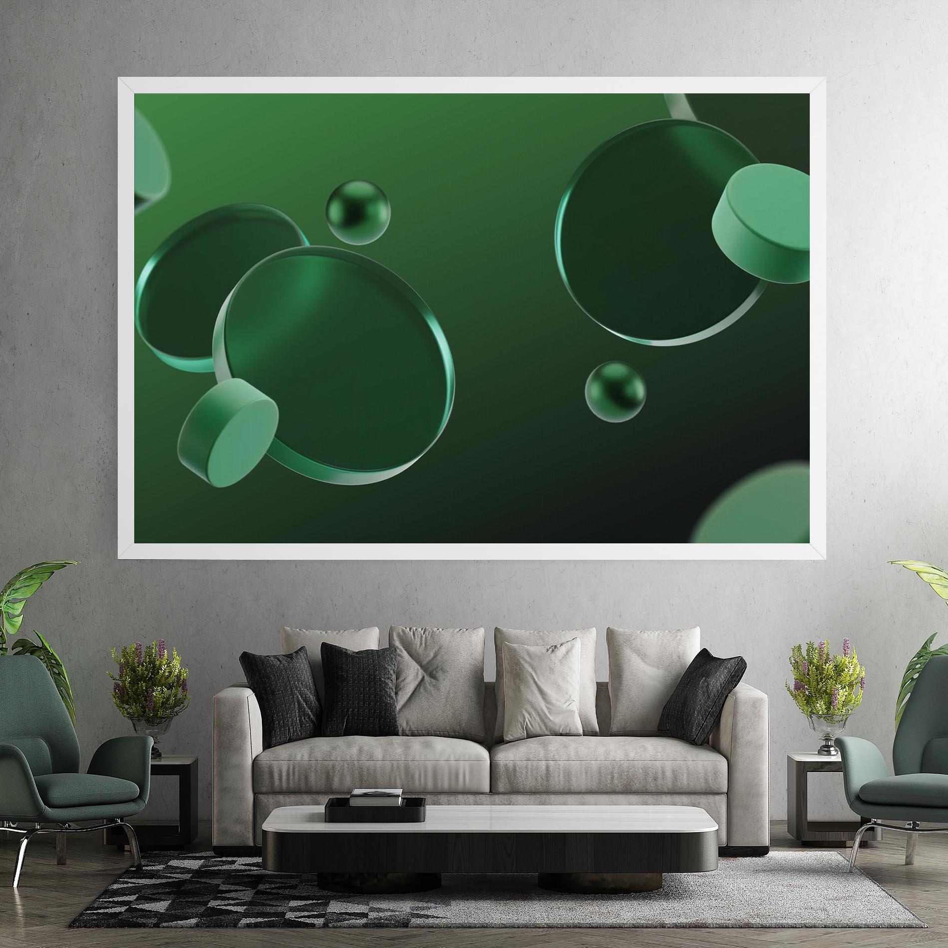 Tablou Canvas Green Circle Floating mockup 7