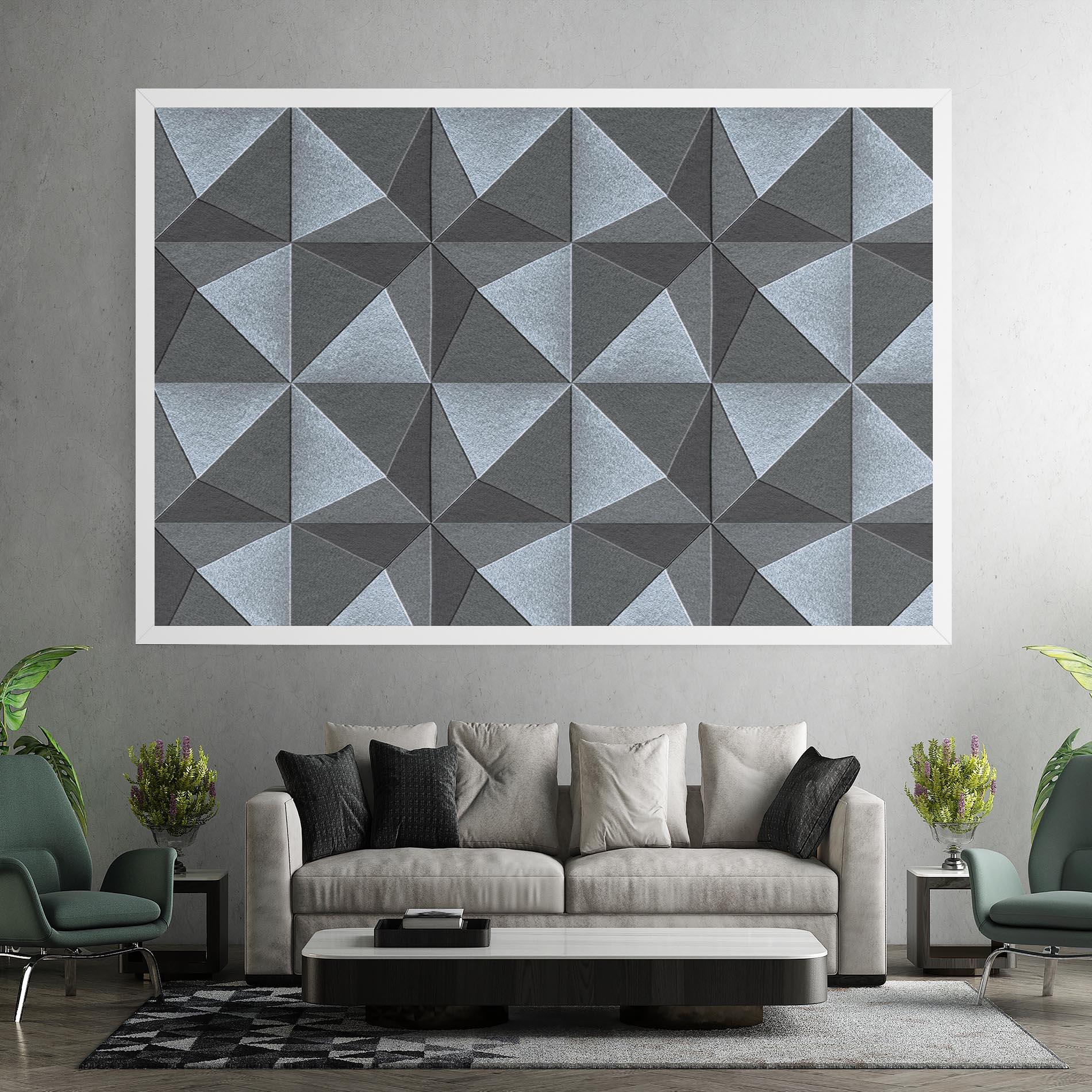 Tablou Canvas Grey Triangle Square mockup 7