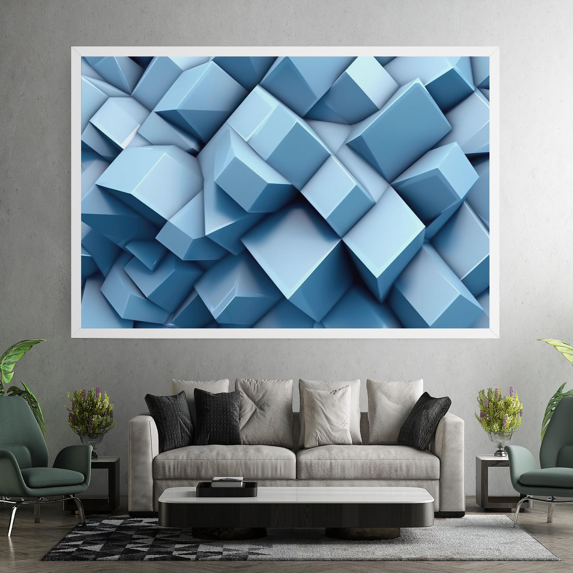 Tablou Canvas Light Blue Shapes Mix mockup 7