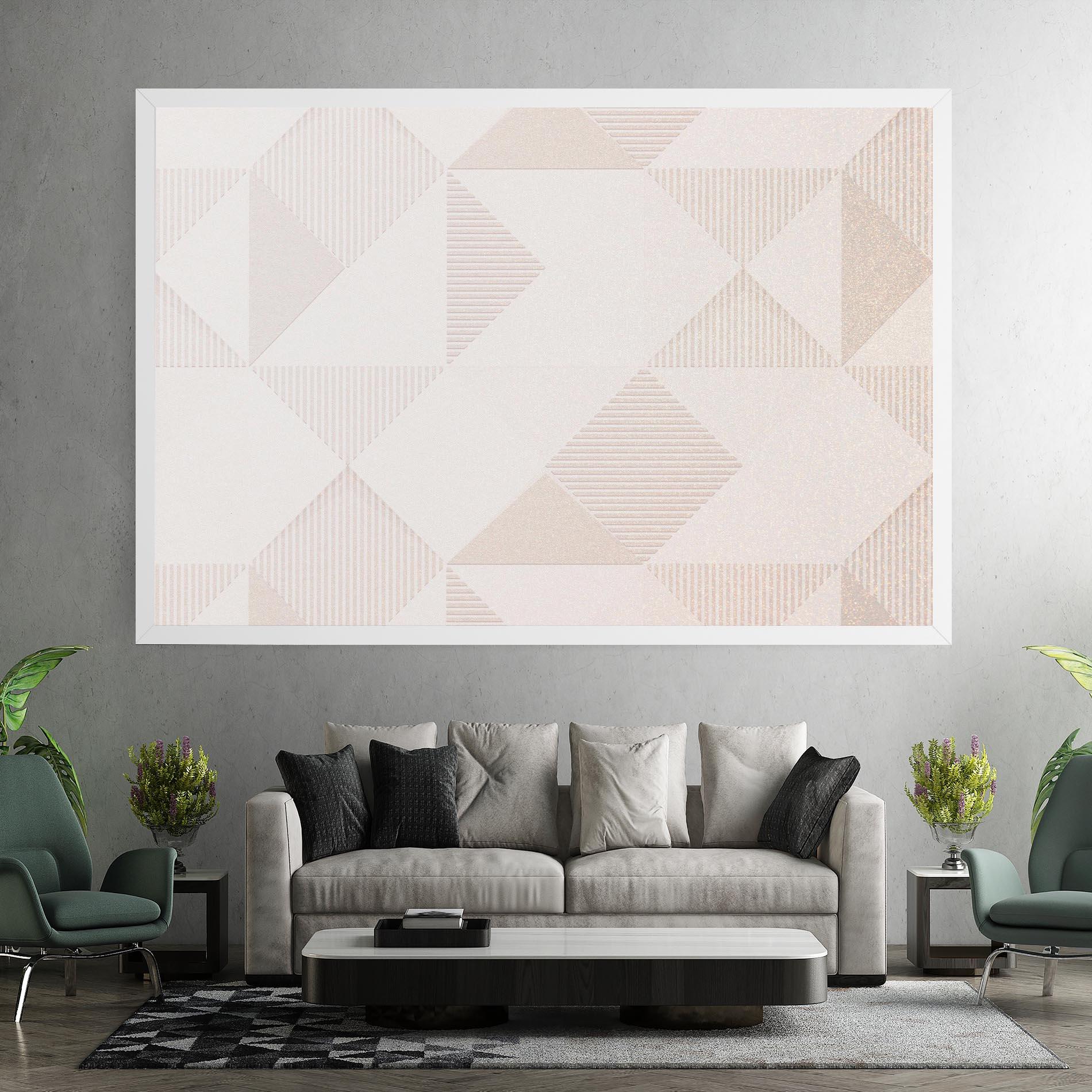 Tablou Canvas Light Cream Rhombus mockup 7