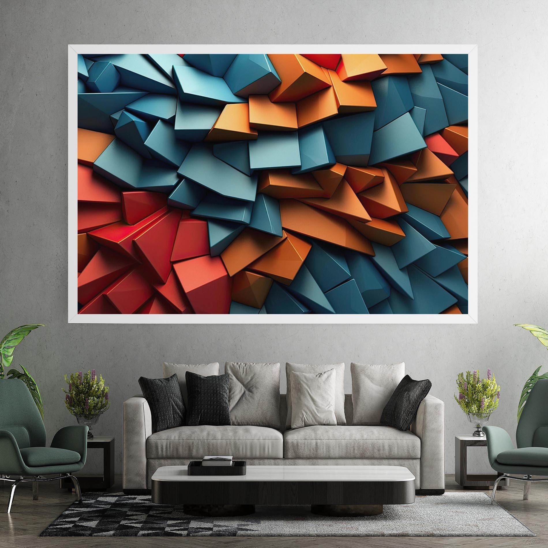 Tablou Canvas Multicolor Triangle mockup 7