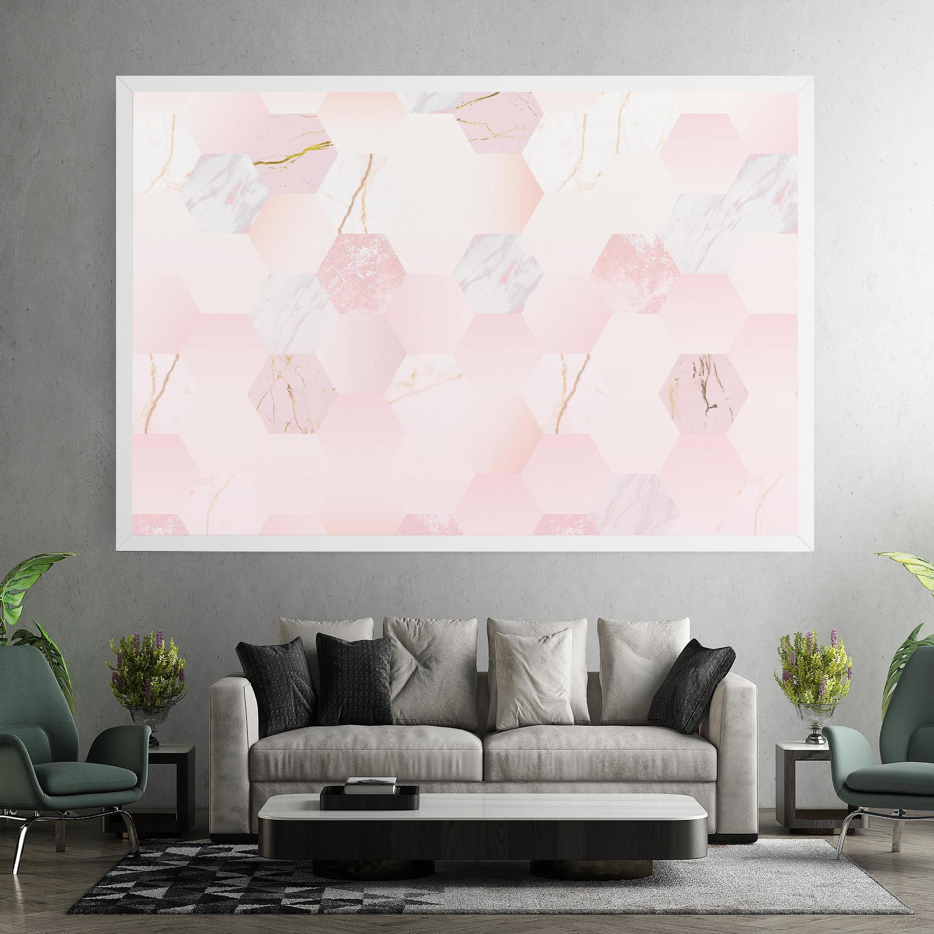 Tablou Canvas Pink Hexanon mockup 7