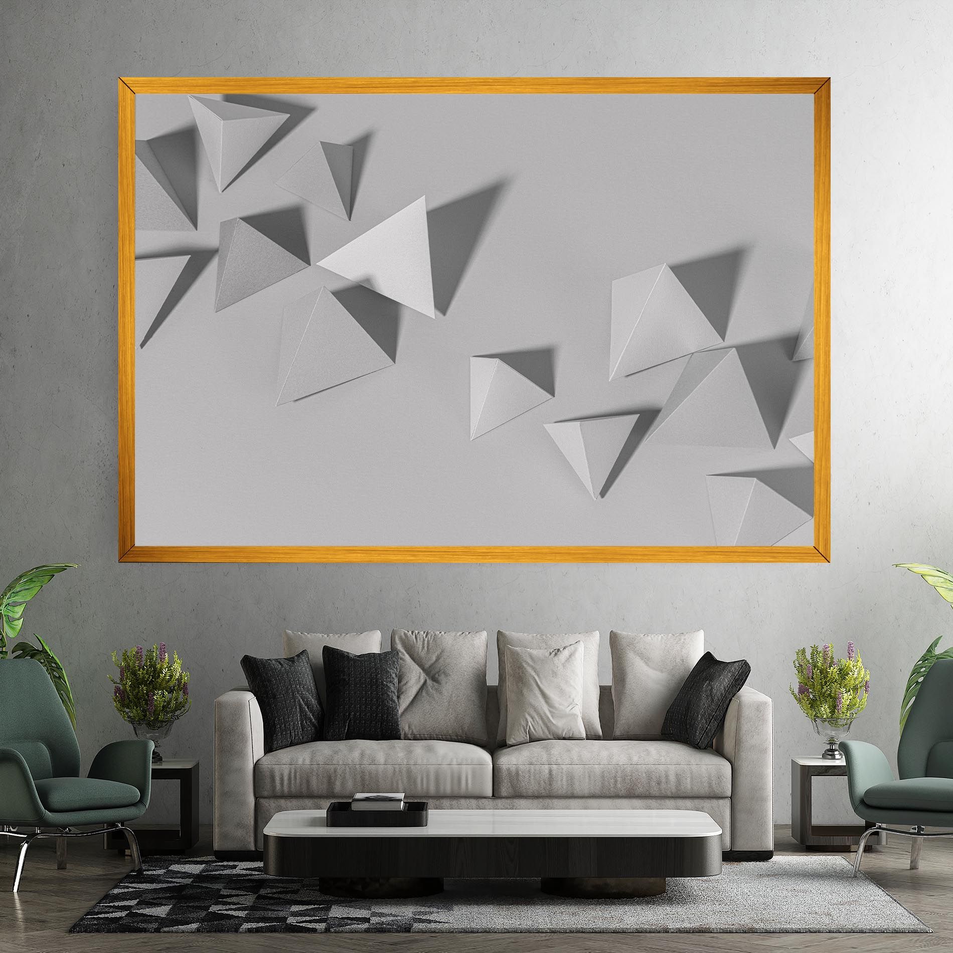 3d White Triangle mockup 7