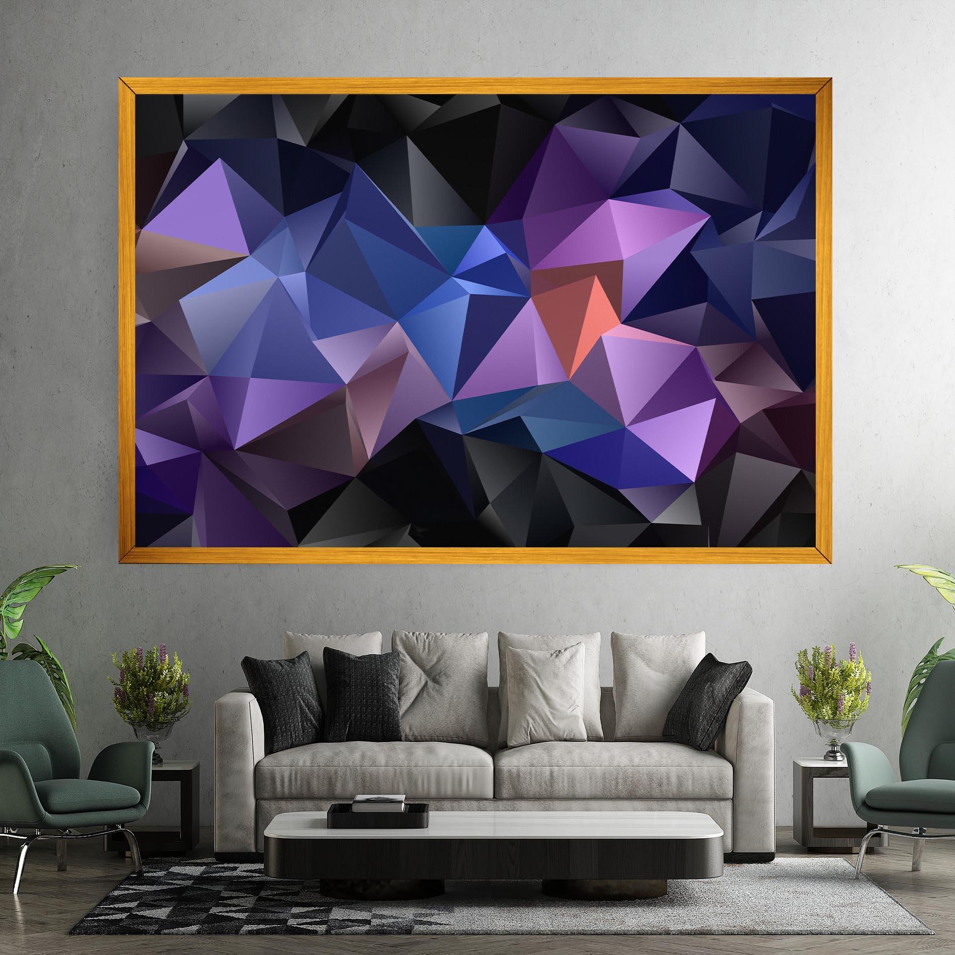 Tablou Canvas Black Purple Triangle mockup 7