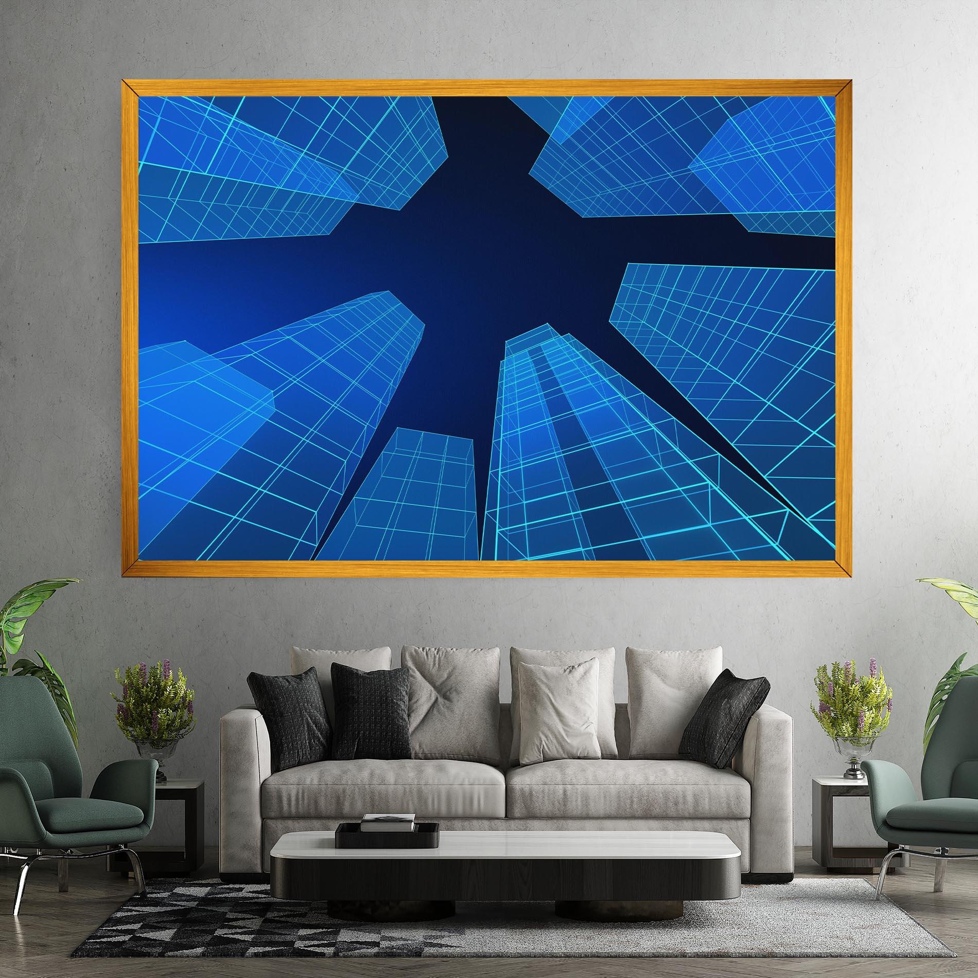 Tablou Canvas Blue Buildings mockup 7