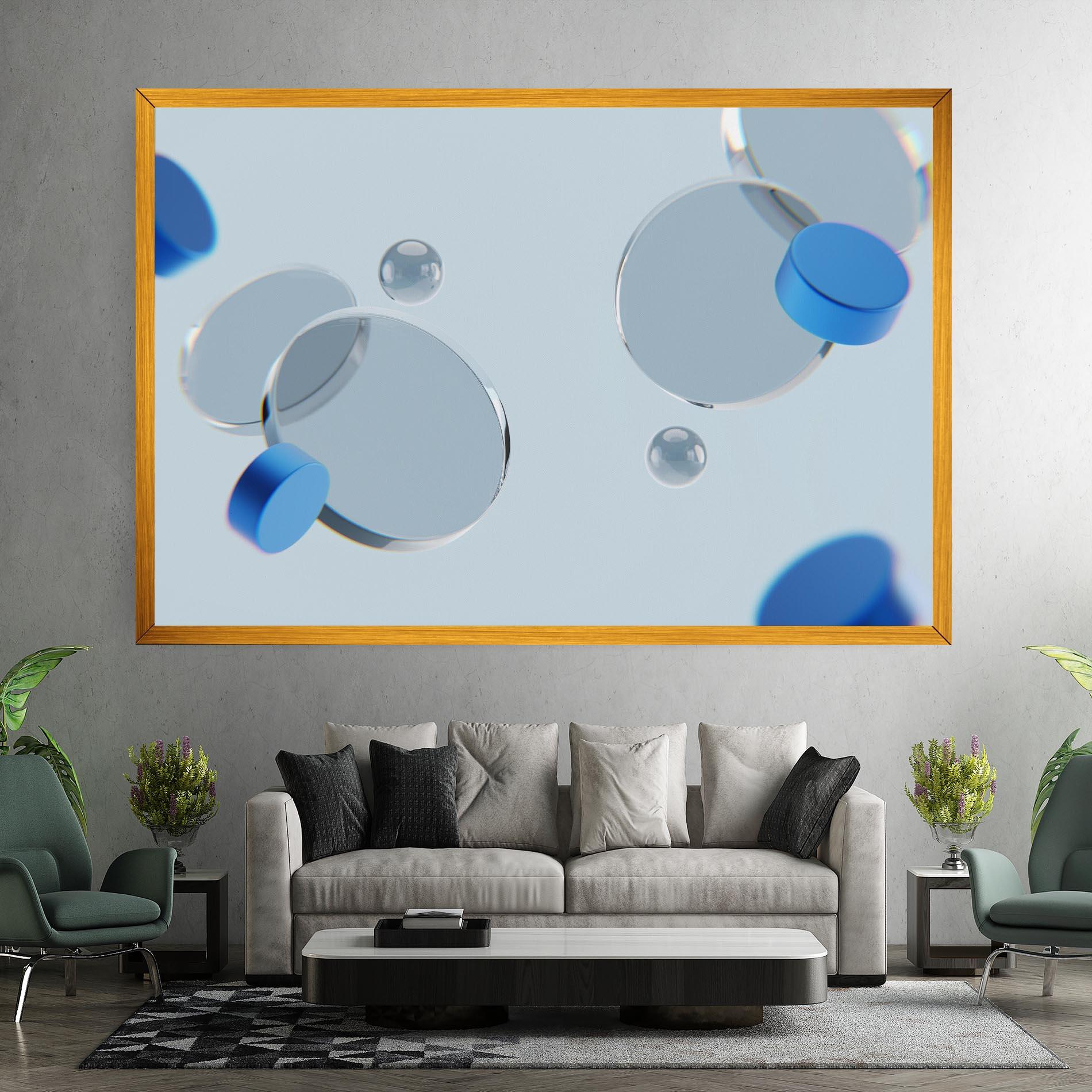 Tablou Canvas Blue Circle Floating mockup 7