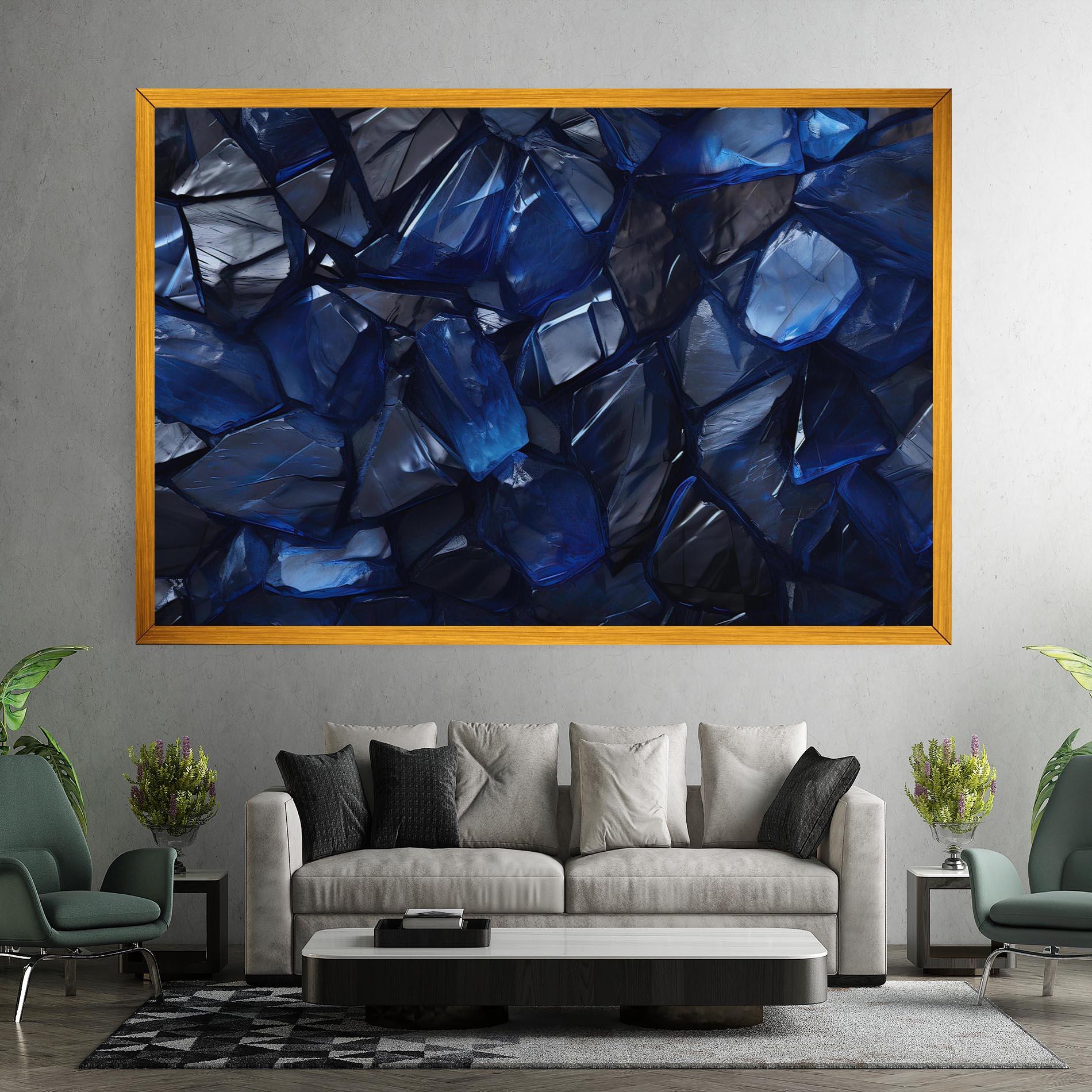 Tablou Canvas Blue Crystal Shape mockup 7