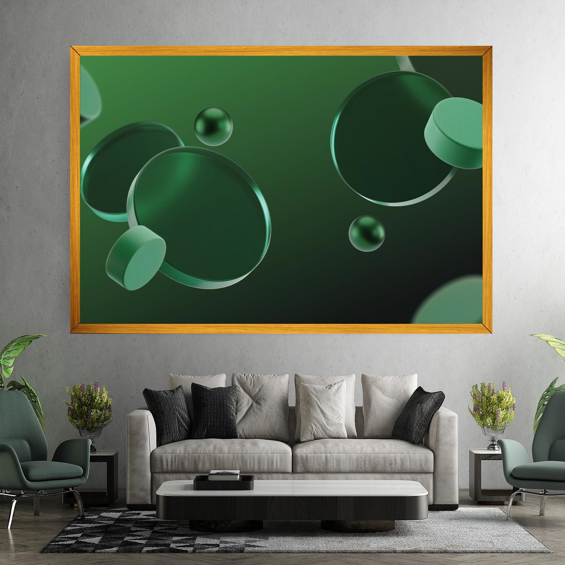 Tablou Canvas Green Circle Floating mockup 7