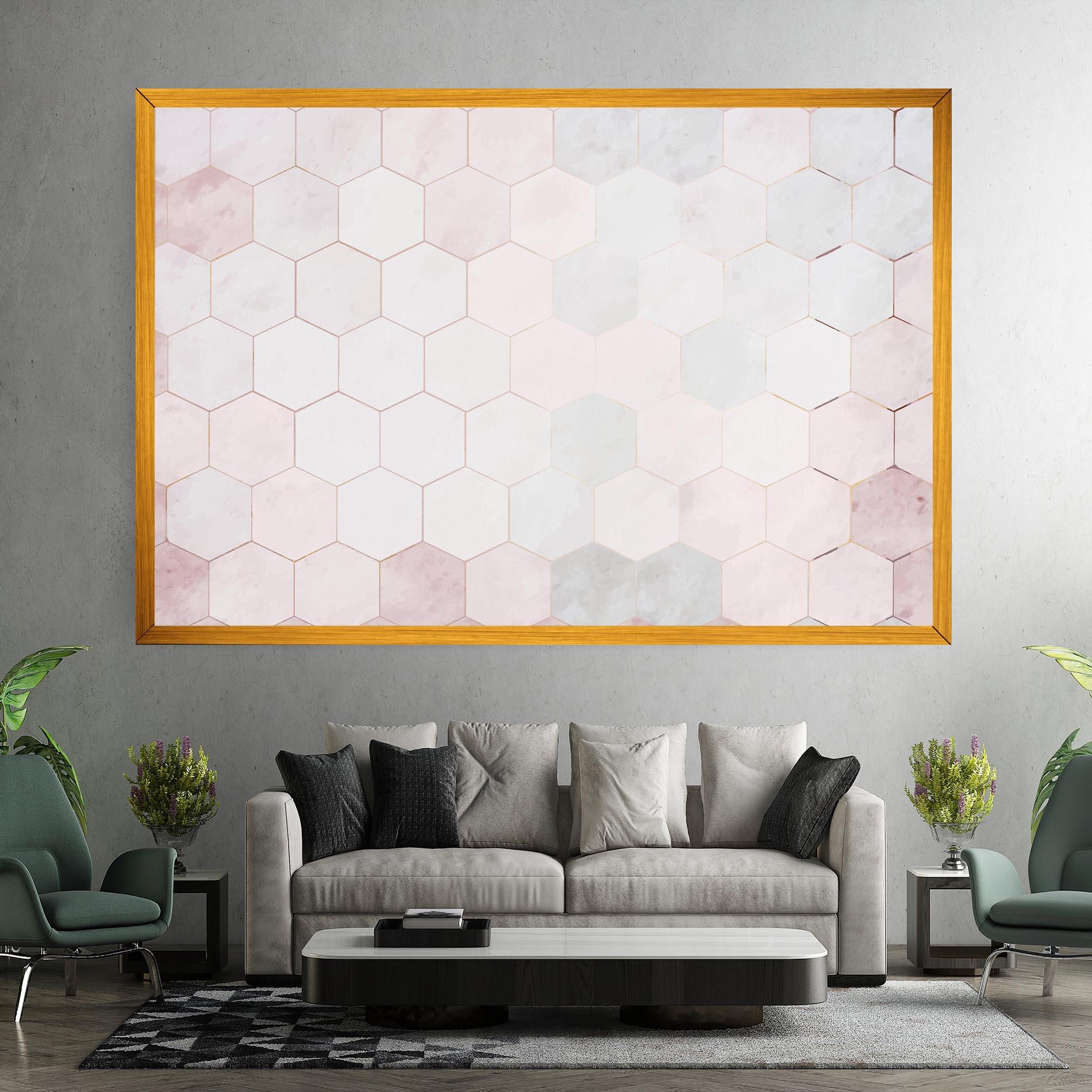 Tablou Canvas Hexagon Pink mockup 7