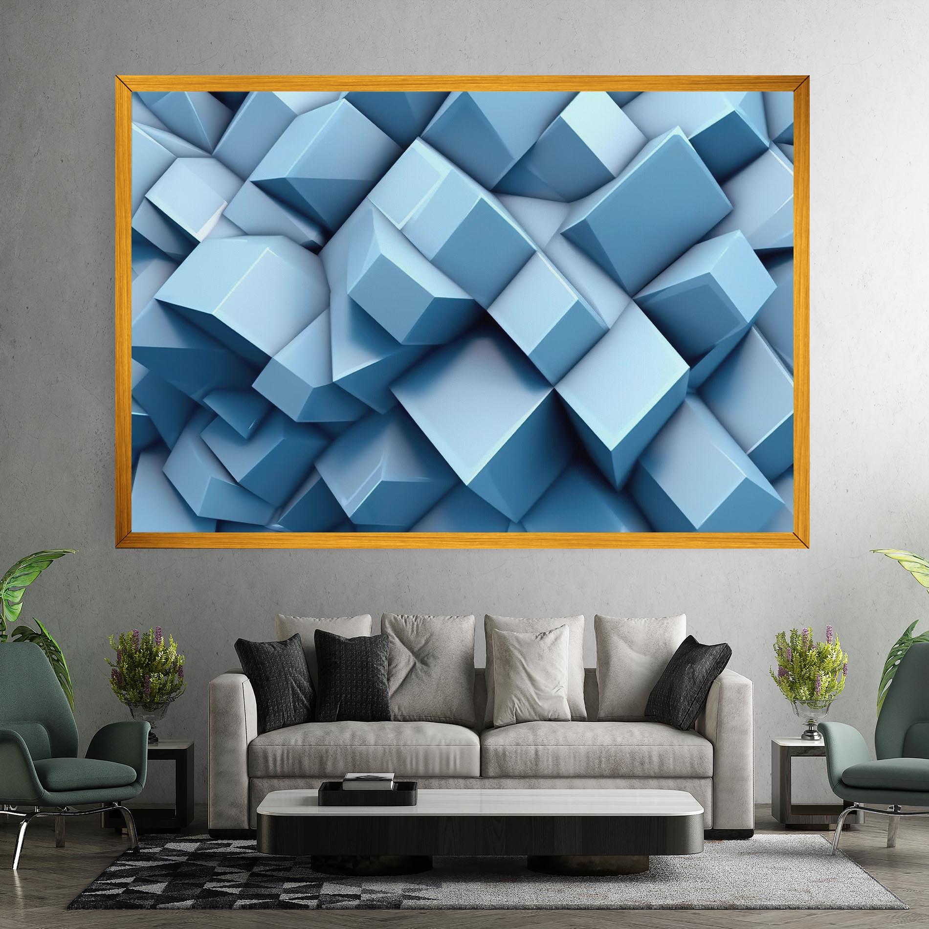 Tablou Canvas Light Blue Shapes Mix mockup 7