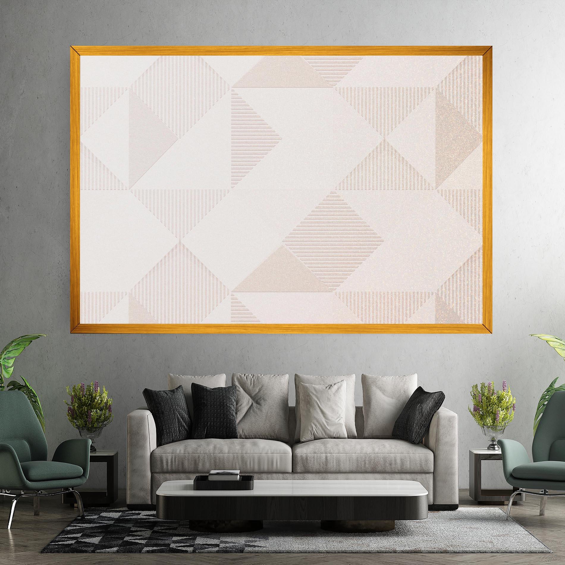 Tablou Canvas Light Cream Rhombus mockup 7