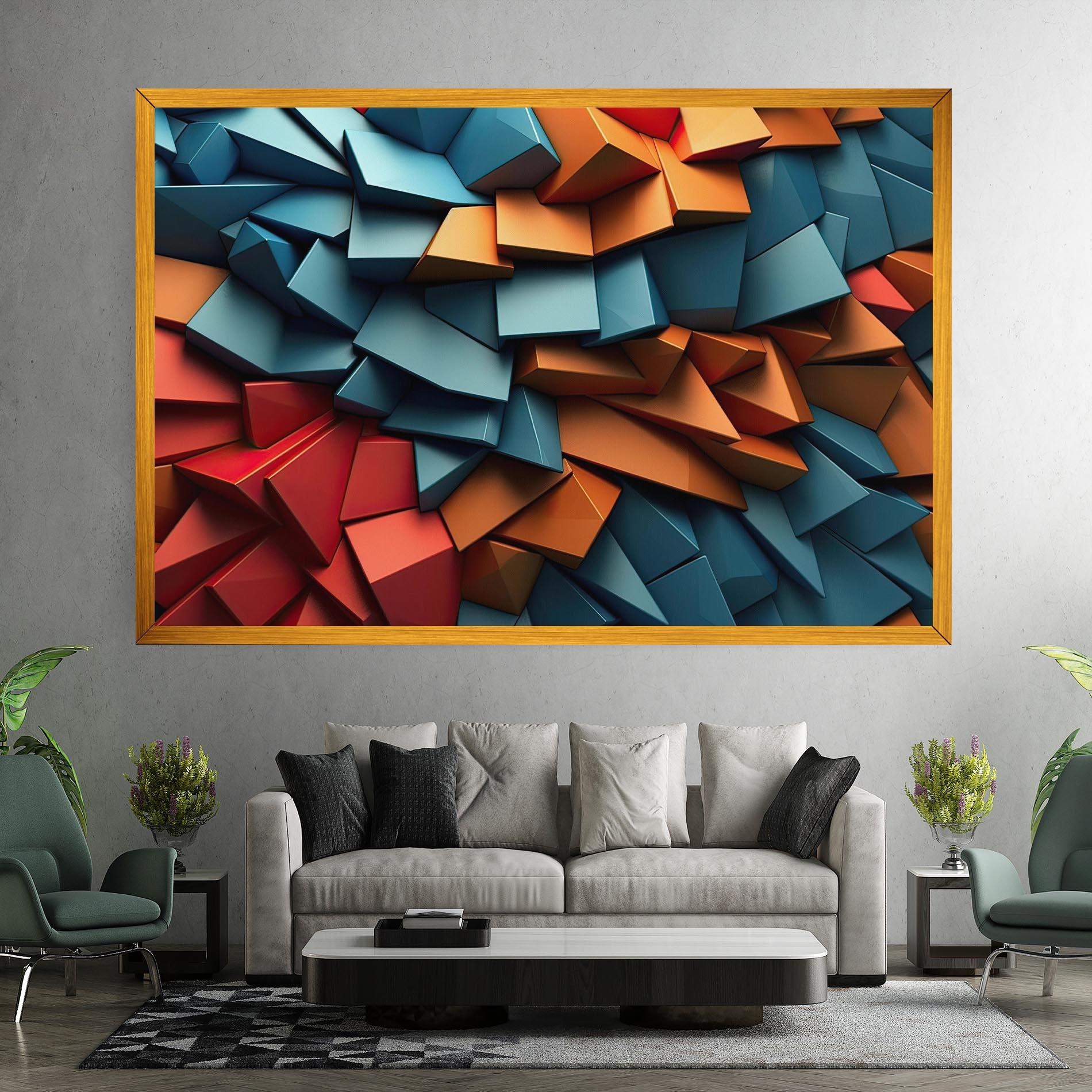 Tablou Canvas Multicolor Triangle mockup 7