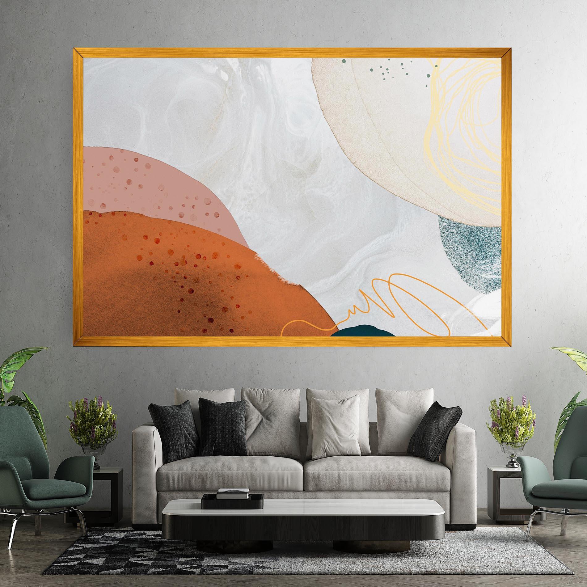 Tablou Canvas Orange Yellow Line mockup 7