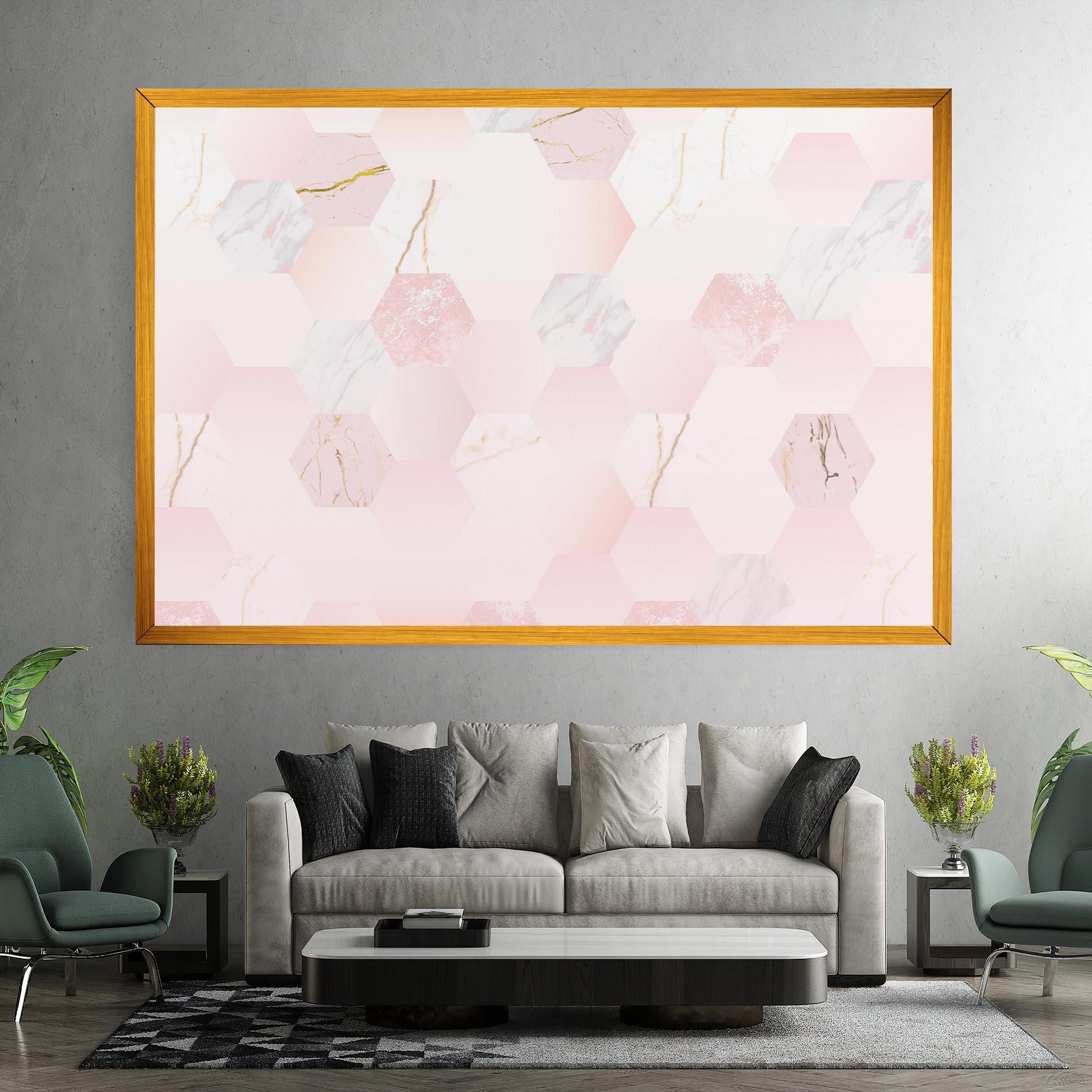 Tablou Canvas Pink Hexanon mockup 7