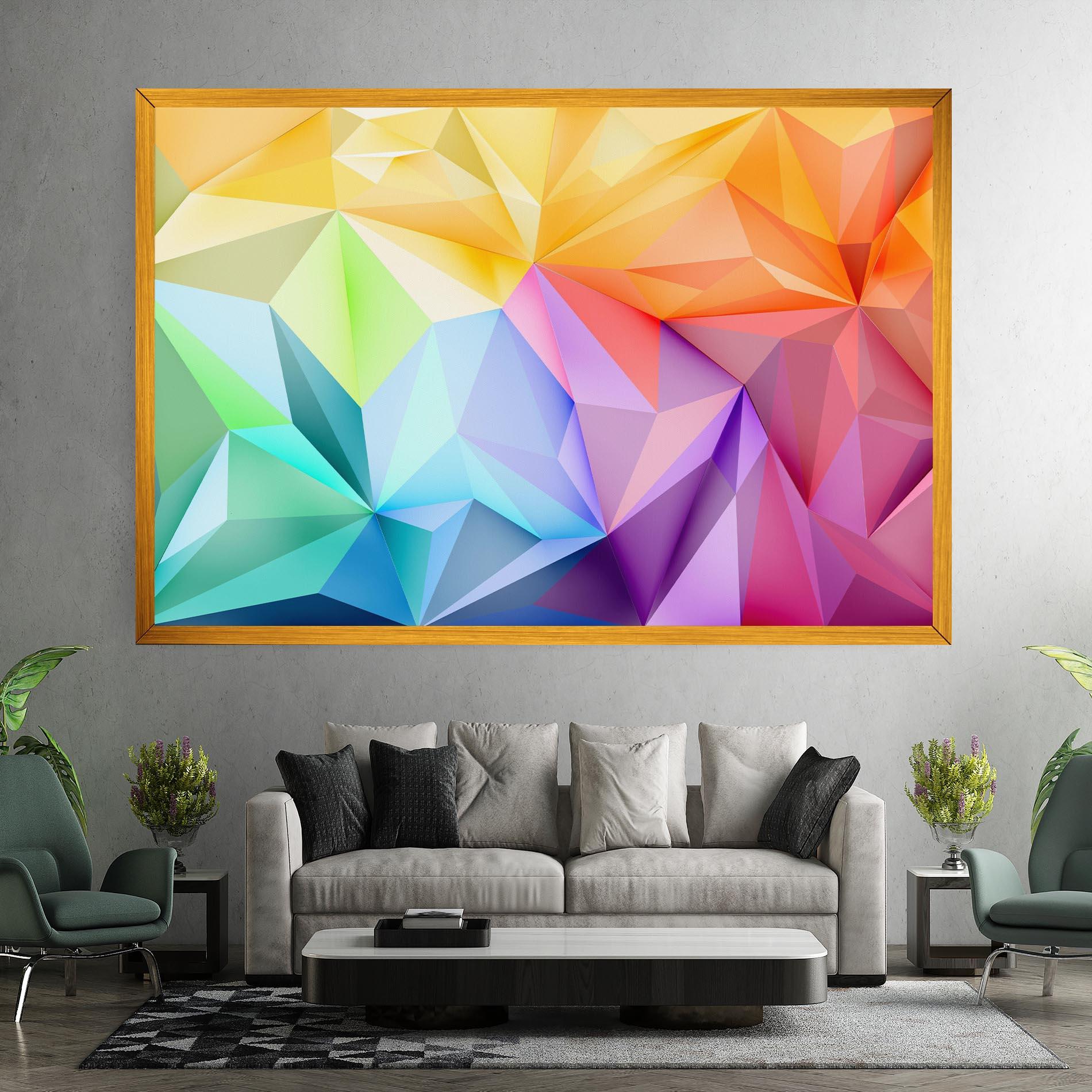 Tablou Canvas Rainbow Triangle Mix mockup 7