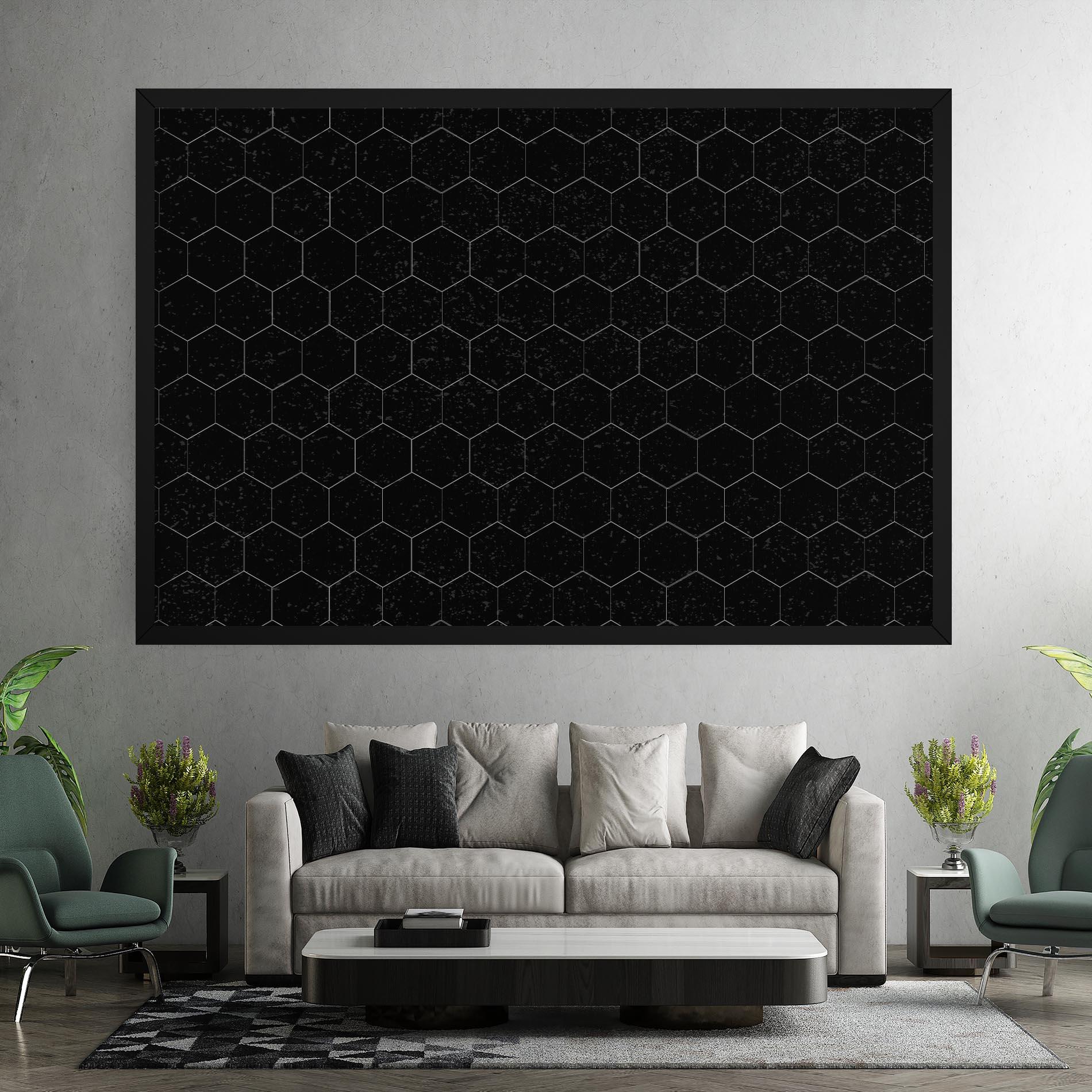 Tablou Canvas Black Hexagon mockup 7