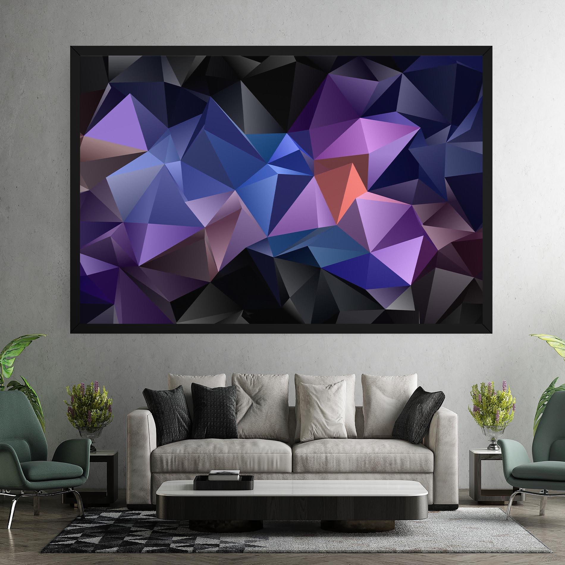 Tablou Canvas Black Purple Triangle mockup 7