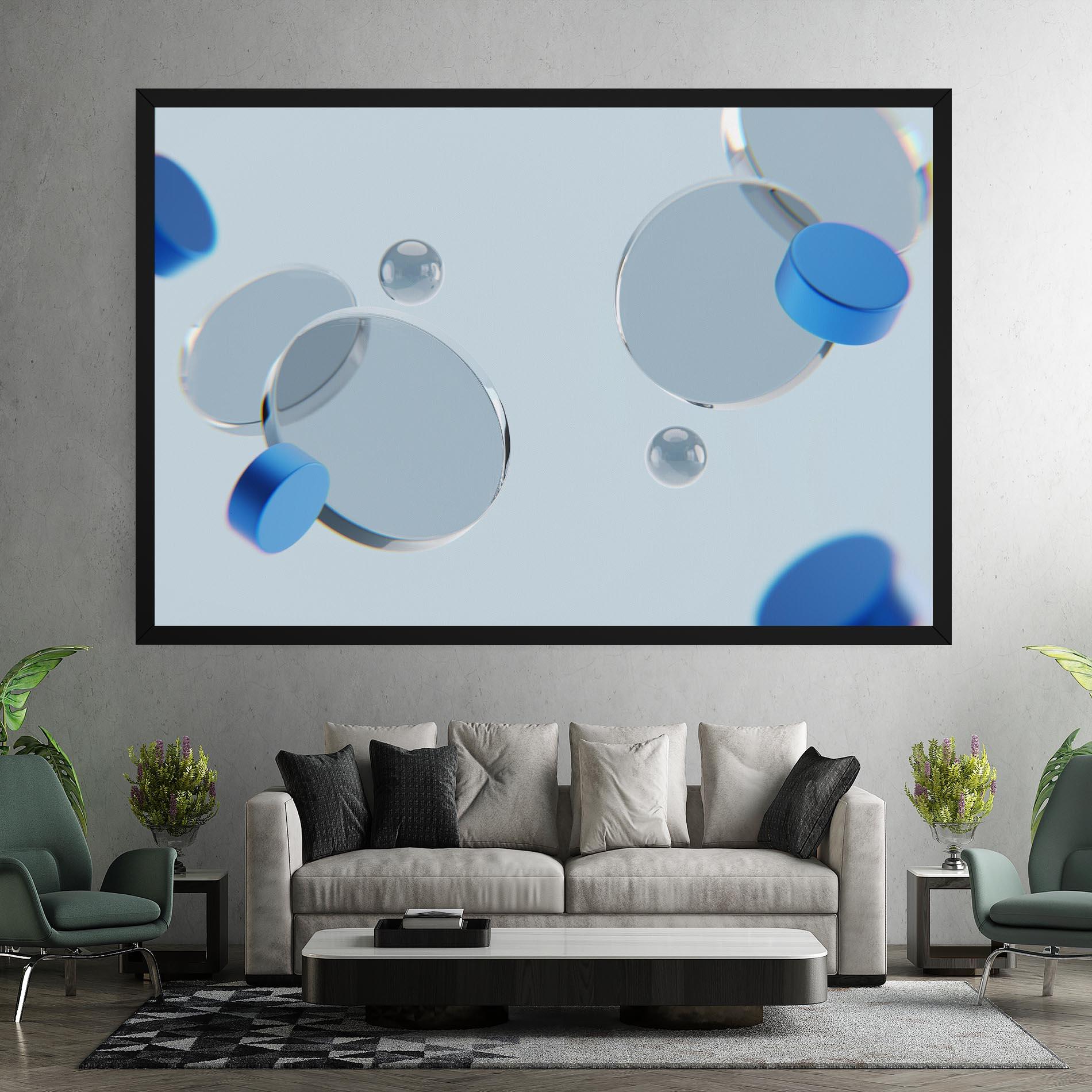 Tablou Canvas Blue Circle Floating mockup 7