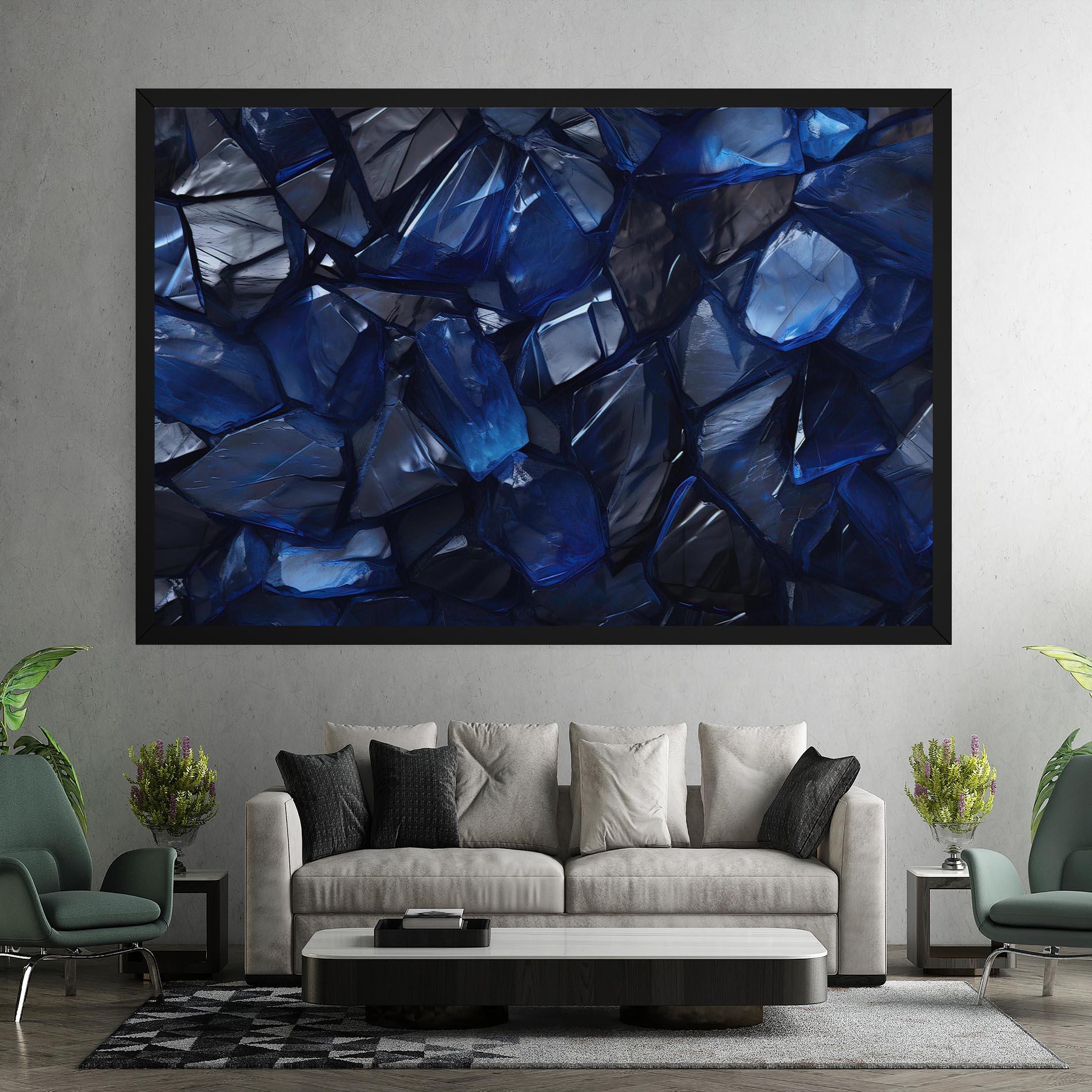 Tablou Canvas Blue Crystal Shape mockup 7